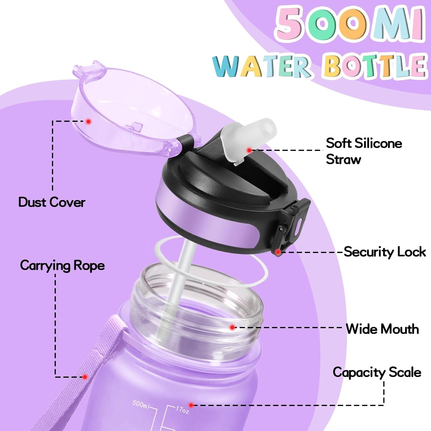 imageGourde 15l Gourde Sport Anti Fuite Bouteille Gradue pour 1 Journee Facile Nettoyer Bouteille Gradue avec Verrou de Scurit avec Slogan de Motivation pour Sports Camping RandonneVioletrose