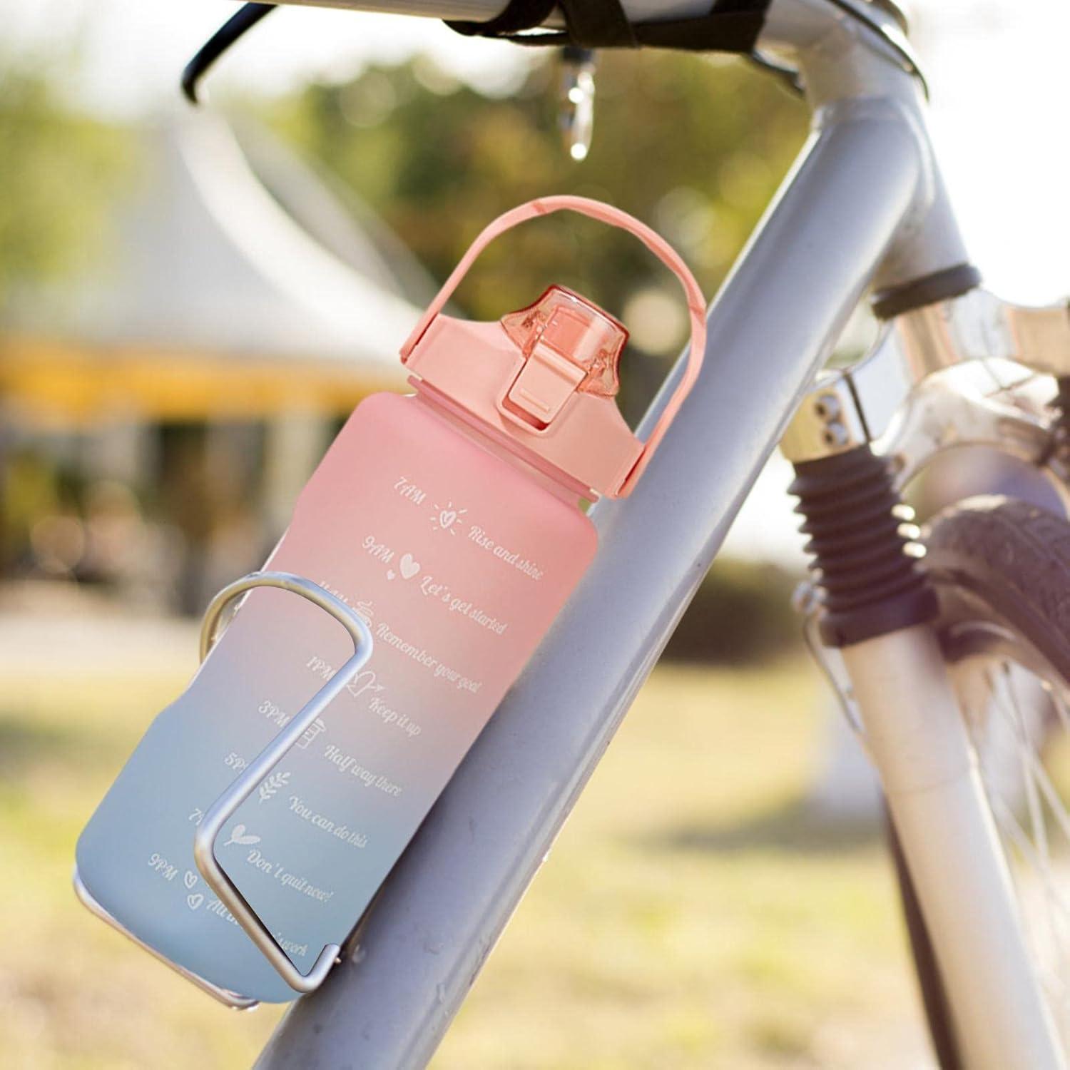 imageGourde 2L Gradue Motivation avec Marqueur Paille et Poigne Idale pour le Camping la Randonne la Course et les Voyages Cadeau pour les CampeursDgrad Rose