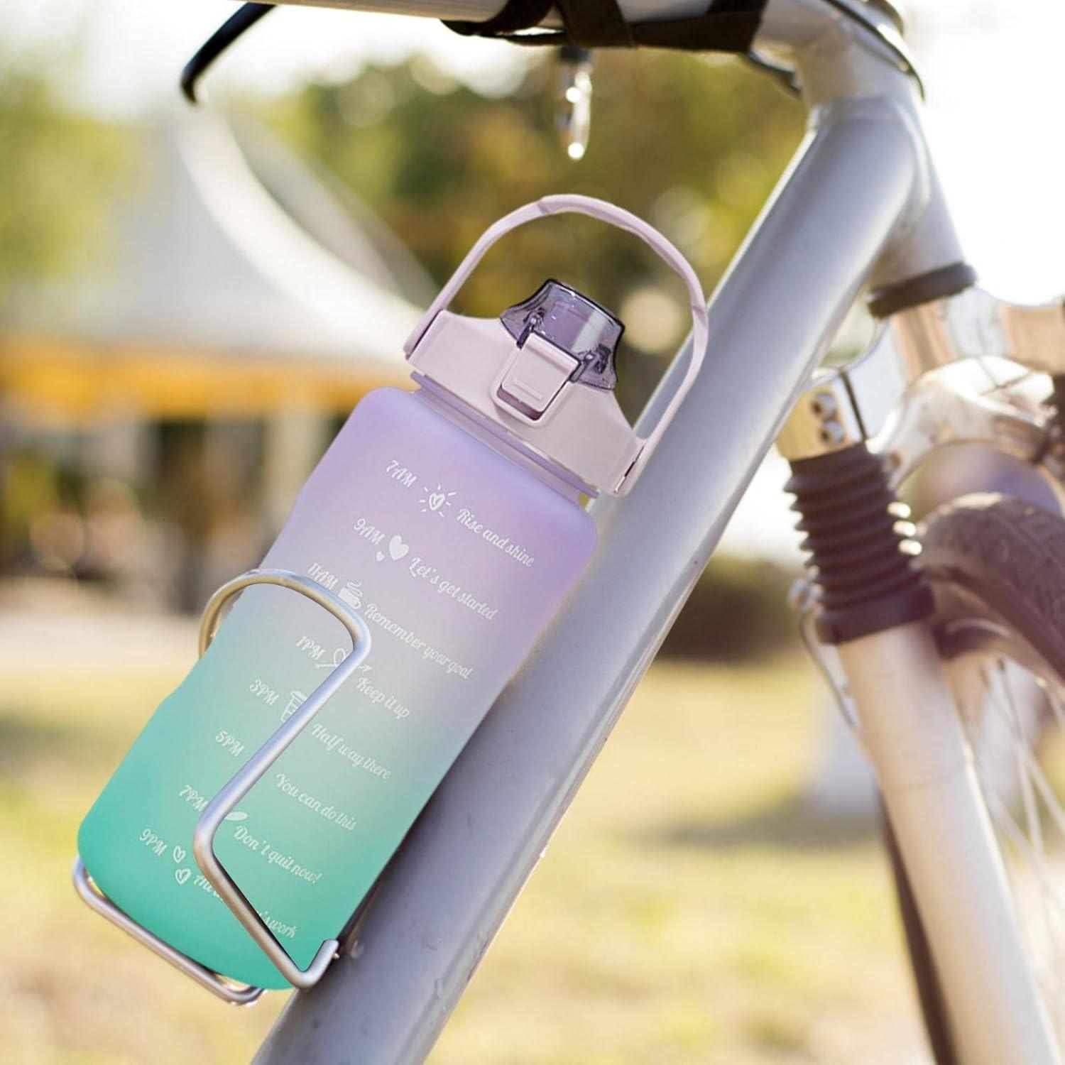 imageGourde 2L Gradue Motivation avec Marqueur Paille et Poigne Idale pour le Camping la Randonne la Course et les Voyages Cadeau pour les CampeursDgrad Violet