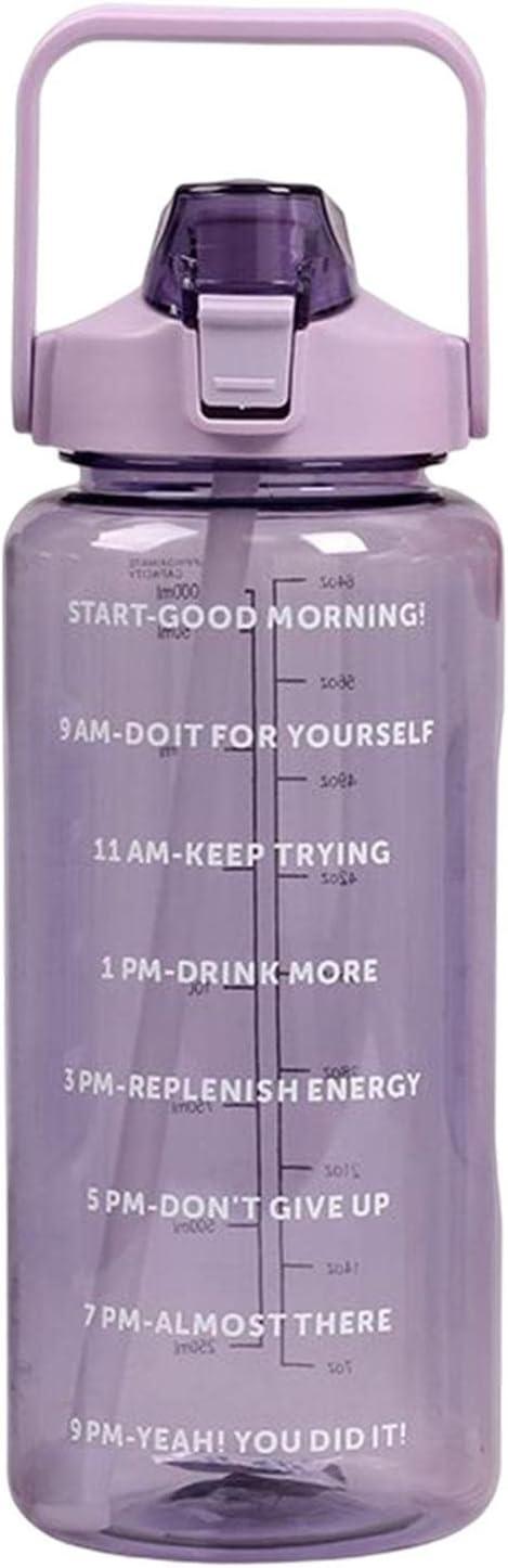 imageGourde 2L Gradue Motivation avec Marqueur Paille et Poigne Idale pour le Camping la Randonne la Course et les Voyages Cadeau pour les CampeursViolet