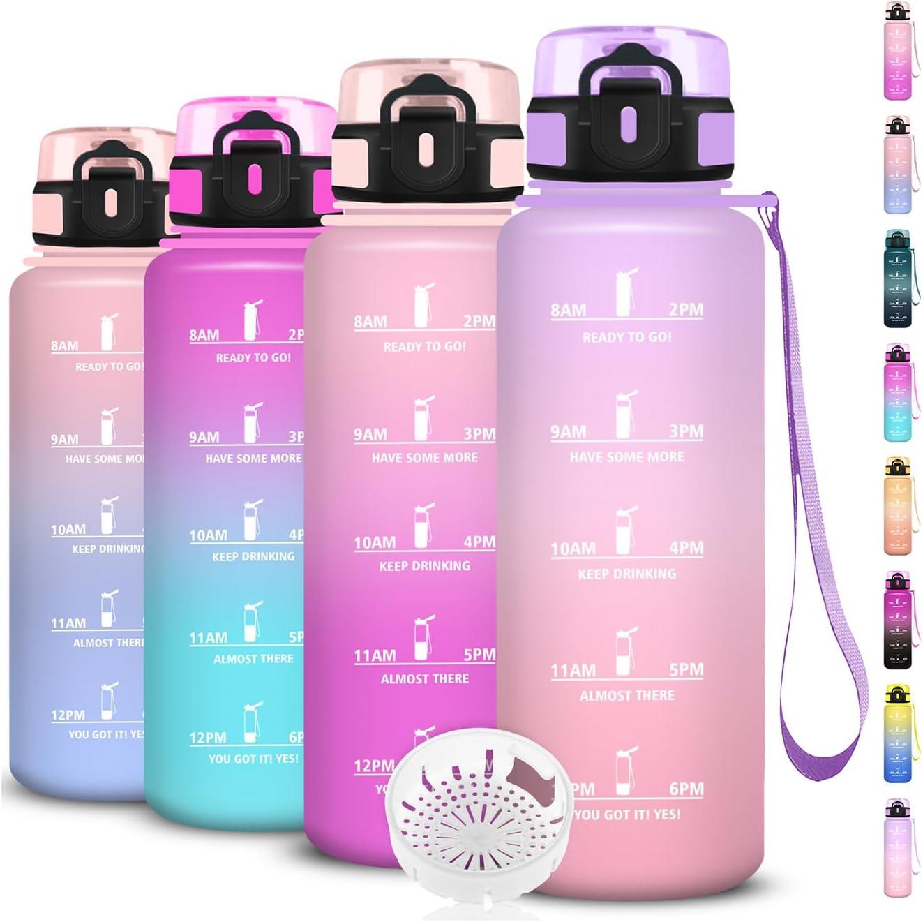 imageGourde Gourde 500ml Bouteille Filtrante AntiFuite Facile Transporter Bouteille deau pour Motivation Facile Nettoyer pour Bureau Voyage Extrieur Adulte Camping Voyage Sport RunningIrisrose