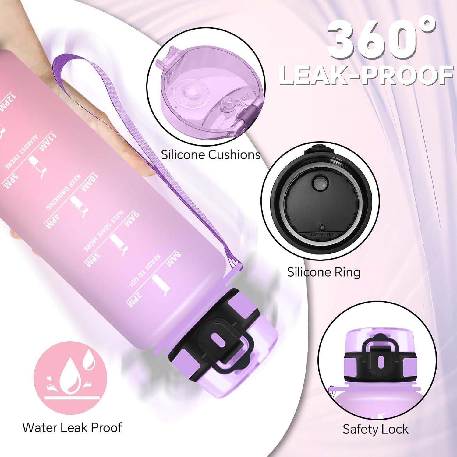 imageGourde Gourde 500ml Bouteille Filtrante AntiFuite Facile Transporter Bouteille deau pour Motivation Facile Nettoyer pour Bureau Voyage Extrieur Adulte Camping Voyage Sport RunningIrisrose
