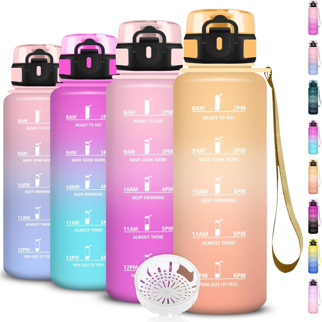 imageGourde Gourde 500ml Bouteille Filtrante AntiFuite Facile Transporter Bouteille deau pour Motivation Facile Nettoyer pour Bureau Voyage Extrieur Adulte Camping Voyage Sport RunningAmbreorange