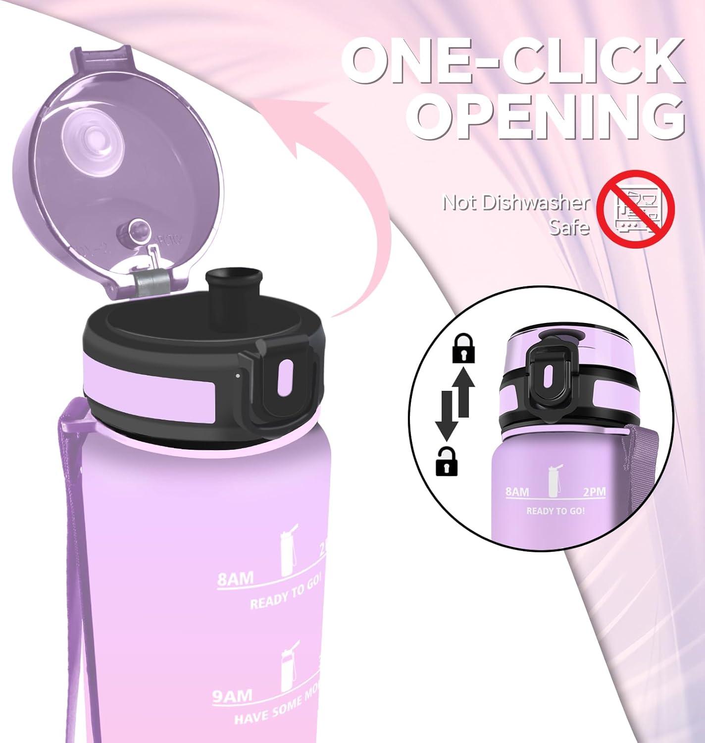 imageGourde Gourde 500ml Bouteille Filtrante AntiFuite Facile Transporter Bouteille deau pour Motivation Facile Nettoyer pour Bureau Voyage Extrieur Adulte Camping Voyage Sport RunningIrisrose