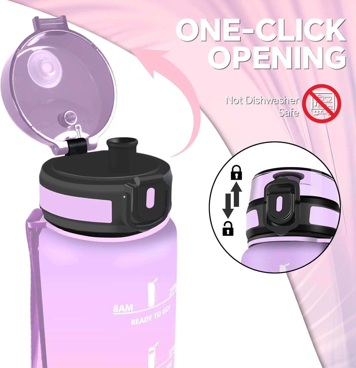 imageGourde Gourde 500ml Bouteille Filtrante AntiFuite Facile Transporter Bouteille deau pour Motivation Facile Nettoyer pour Bureau Voyage Extrieur Adulte Camping Voyage Sport RunningIrisrose