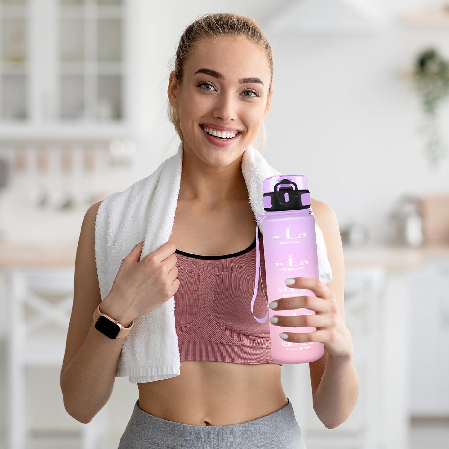 imageGourde Gourde 500ml Bouteille Filtrante AntiFuite Facile Transporter Bouteille deau pour Motivation Facile Nettoyer pour Bureau Voyage Extrieur Adulte Camping Voyage Sport RunningIrisrose
