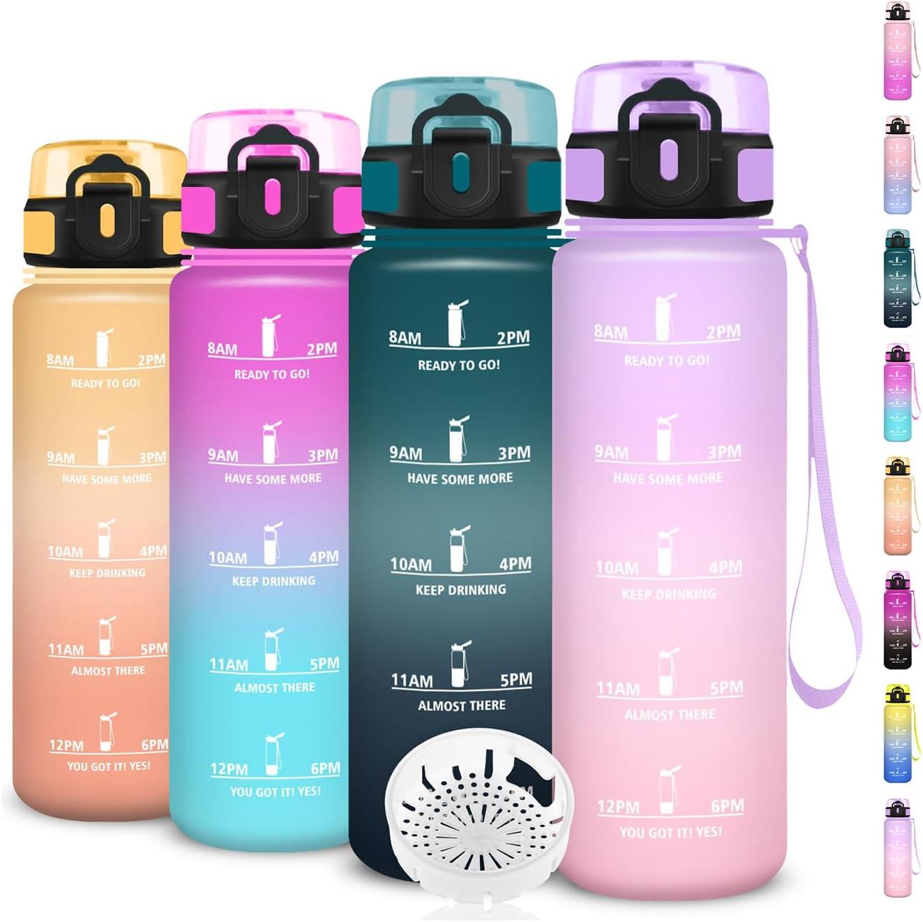 imageGourde Gourde 500ml Bouteille Filtrante AntiFuite Facile Transporter Bouteille deau pour Motivation Facile Nettoyer pour Bureau Voyage Extrieur Adulte Camping Voyage Sport RunningIrisrose