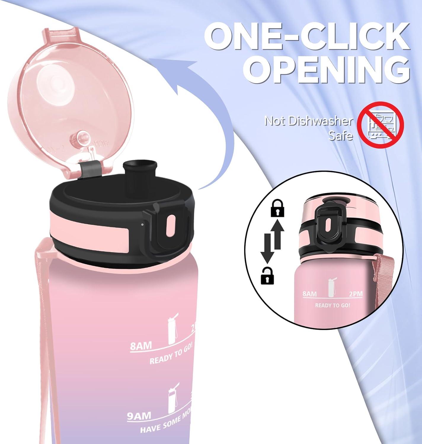 imageGourde Gourde 500ml Bouteille Filtrante AntiFuite Facile Transporter Bouteille deau pour Motivation Facile Nettoyer pour Bureau Voyage Extrieur Adulte Camping Voyage Sport RunningRoseciel