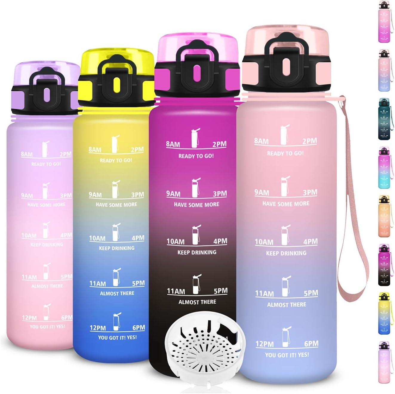 imageGourde Gourde 500ml Bouteille Filtrante AntiFuite Facile Transporter Bouteille deau pour Motivation Facile Nettoyer pour Bureau Voyage Extrieur Adulte Camping Voyage Sport RunningRoseciel