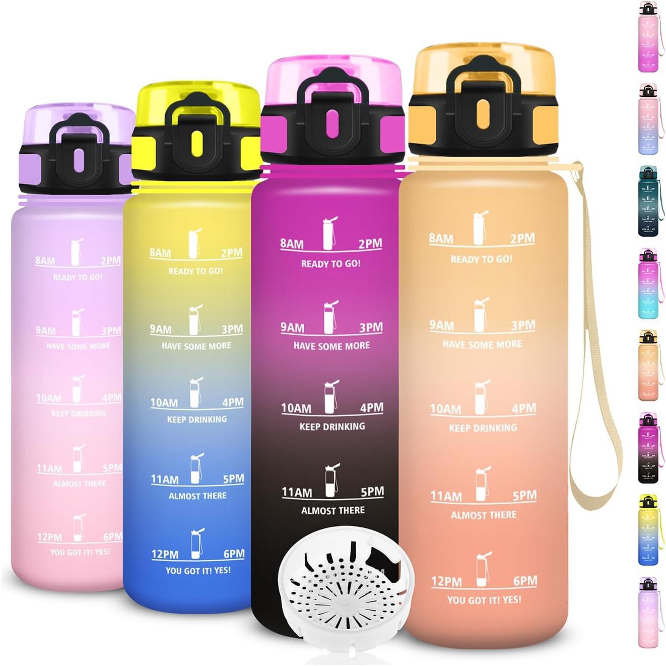 imageGourde Gourde 500ml Bouteille Filtrante AntiFuite Facile Transporter Bouteille deau pour Motivation Facile Nettoyer pour Bureau Voyage Extrieur Adulte Camping Voyage Sport RunningAmbreorange