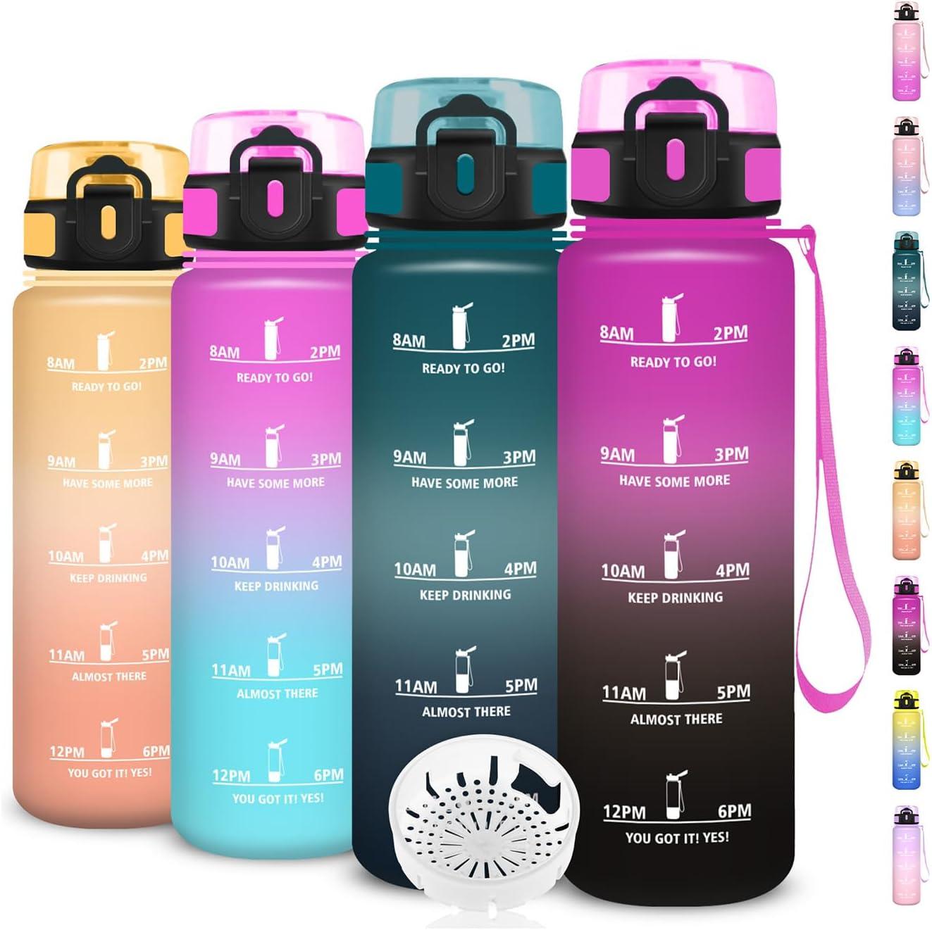 imageGourde Gourde 500ml Bouteille Filtrante AntiFuite Facile Transporter Bouteille deau pour Motivation Facile Nettoyer pour Bureau Voyage Extrieur Adulte Camping Voyage Sport RunningVioletnoir