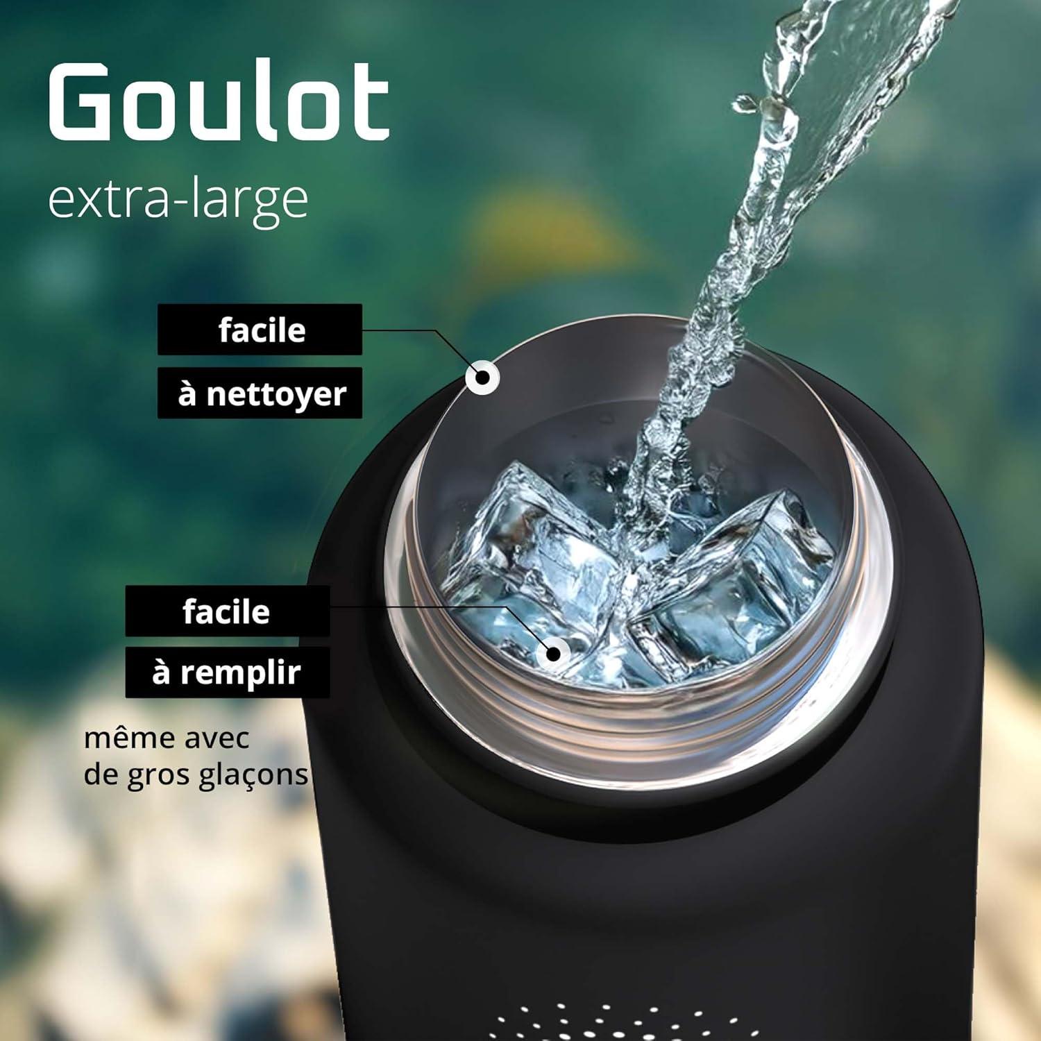 imageGourde Inox Isotherme ACTIVE FLASK 1l500ml sans BPA Paille 3 Bouchons Bouteille deau Acier Inoxydable Isole Thermos Rutilisable Camping Velo Sport Running Randonne Enfant Caf TheSolid Black
