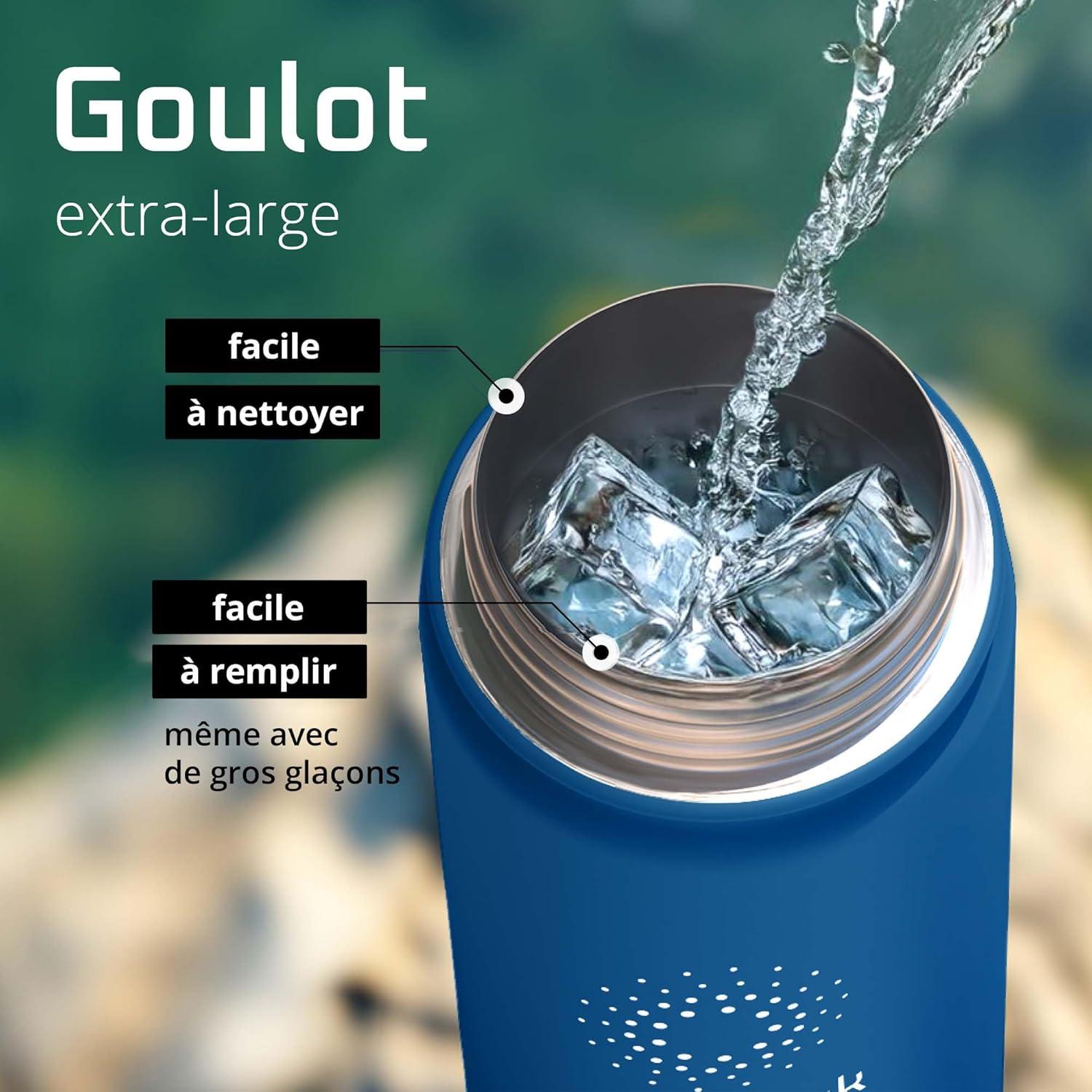 imageGourde Inox Isotherme ACTIVE FLASK 1l500ml sans BPA Paille 3 Bouchons Bouteille deau Acier Inoxydable Isole Thermos Rutilisable Camping Velo Sport Running Randonne Enfant Caf TheMarine Blue