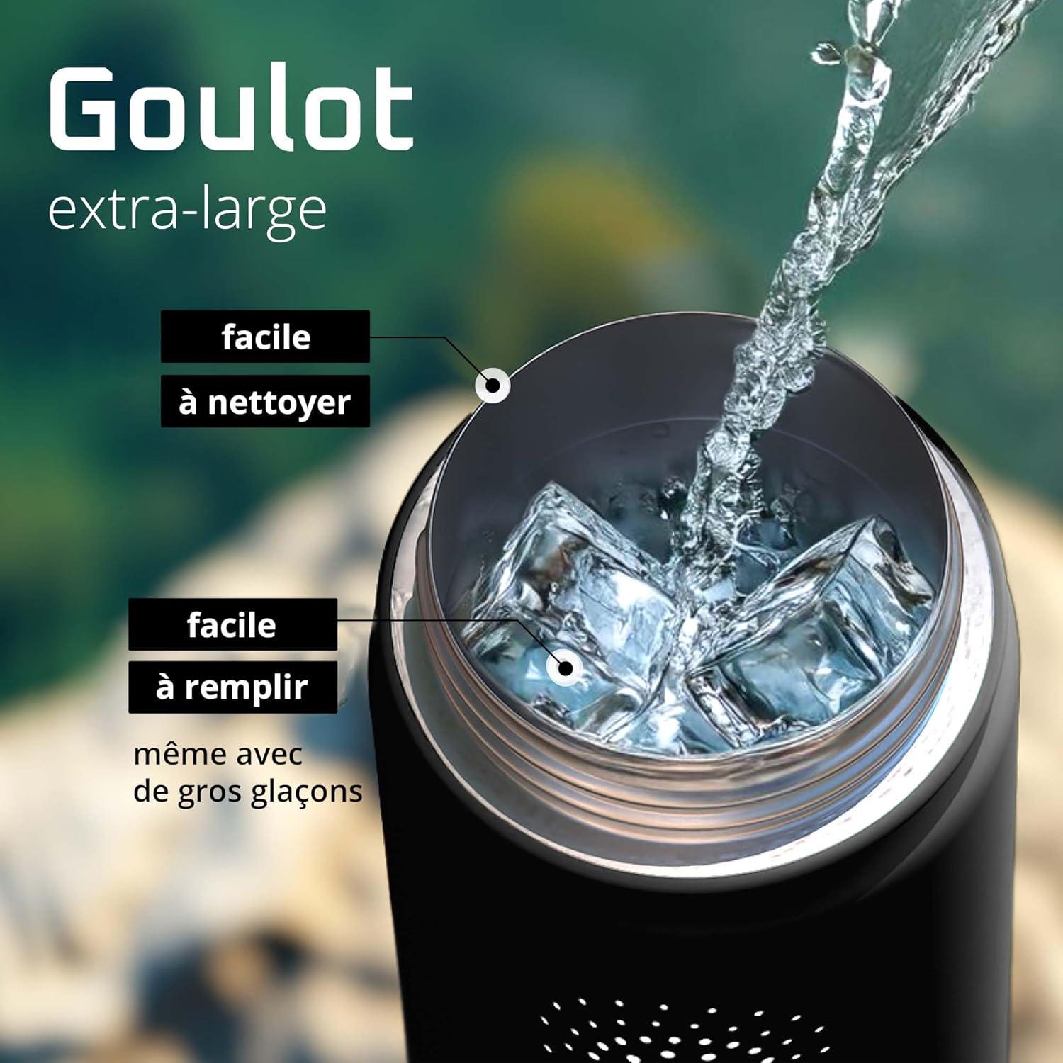 imageGourde Inox Isotherme ACTIVE FLASK 1l500ml sans BPA Paille 3 Bouchons Bouteille deau Acier Inoxydable Isole Thermos Rutilisable Camping Velo Sport Running Randonne Enfant Caf TheSolid Black