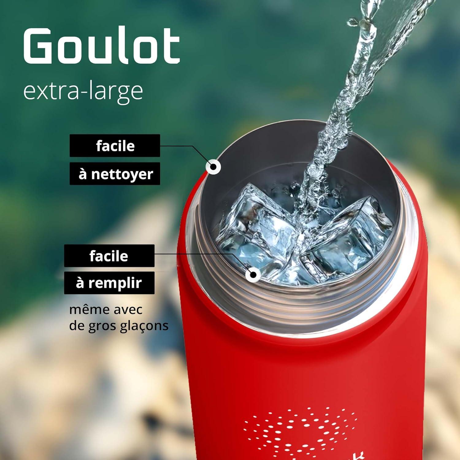imageGourde Inox Isotherme ACTIVE FLASK 1l500ml sans BPA Paille 3 Bouchons Bouteille deau Acier Inoxydable Isole Thermos Rutilisable Camping Velo Sport Running Randonne Enfant Caf TheWild Red