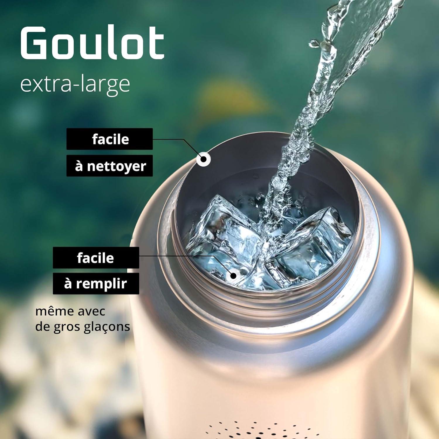 imageGourde Inox Isotherme ACTIVE FLASK 1l500ml sans BPA Paille 3 Bouchons Bouteille deau Acier Inoxydable Isole Thermos Rutilisable Camping Velo Sport Running Randonne Enfant Caf TheClassic Stainless
