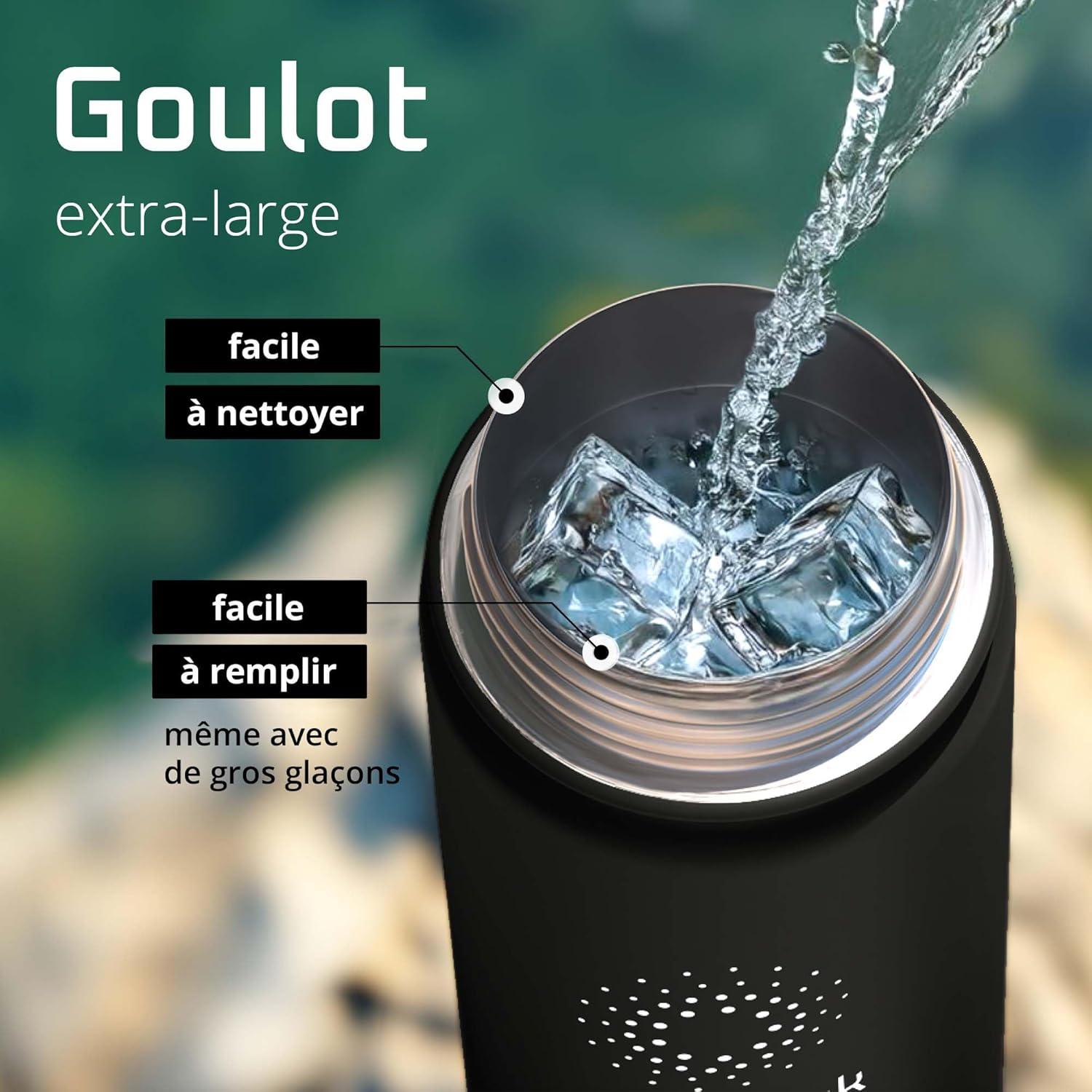 imageGourde Inox Isotherme ACTIVE FLASK 1l500ml sans BPA Paille 3 Bouchons Bouteille deau Acier Inoxydable Isole Thermos Rutilisable Camping Velo Sport Running Randonne Enfant Caf TheSolid Black