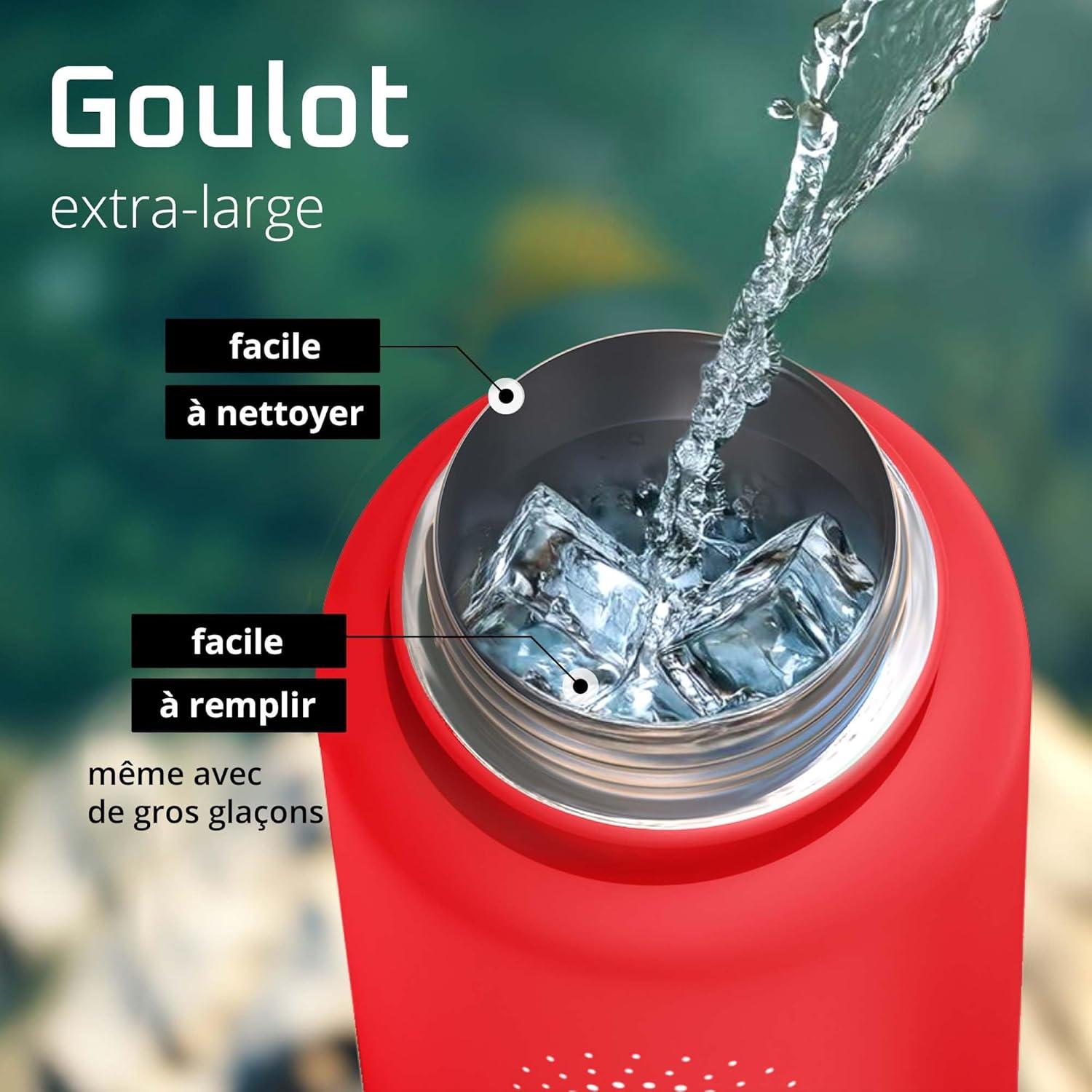 imageGourde Inox Isotherme ACTIVE FLASK 1l500ml sans BPA Paille 3 Bouchons Bouteille deau Acier Inoxydable Isole Thermos Rutilisable Camping Velo Sport Running Randonne Enfant Caf TheWild Red