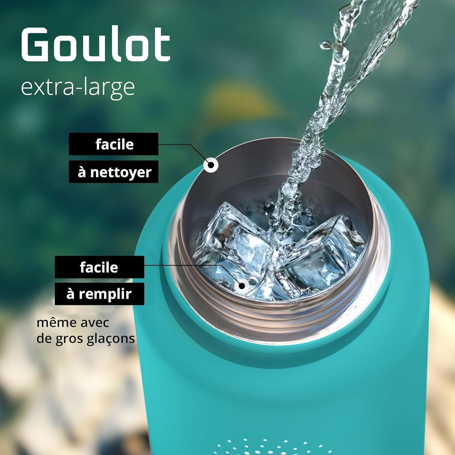 imageGourde Inox Isotherme ACTIVE FLASK 1l500ml sans BPA Paille 3 Bouchons Bouteille deau Acier Inoxydable Isole Thermos Rutilisable Camping Velo Sport Running Randonne Enfant Caf TheAquatic Cyan