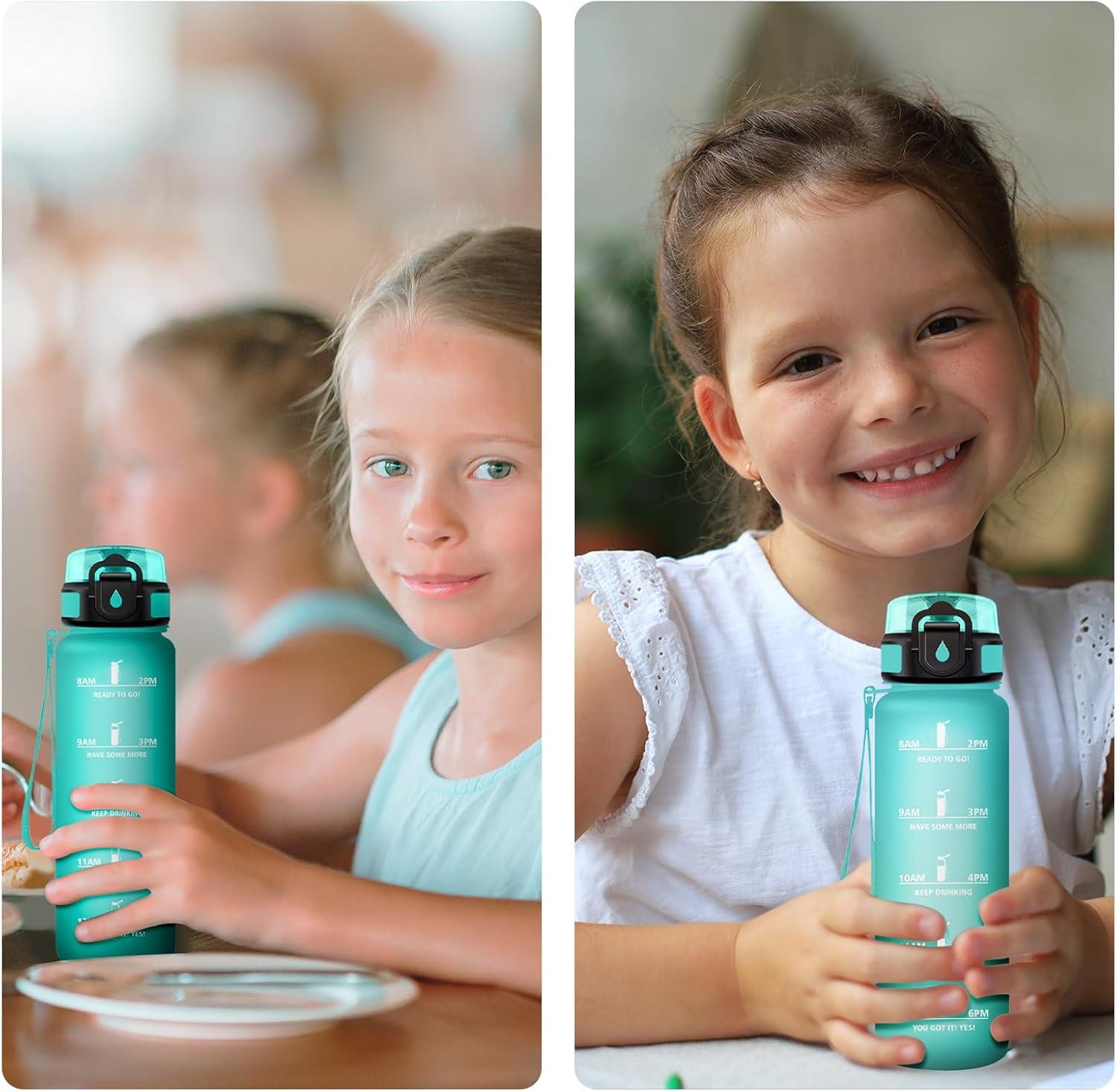 imageGourde Sport 1L Gourde avec Filtre sans BPA Bouteille deau de Motivation avec Marqueur de Temps tanche et Rutilisable Bouteille Rutilisable pour lcole Sport Bureau Yoga Camping17oz500ml Mat Bleuvert