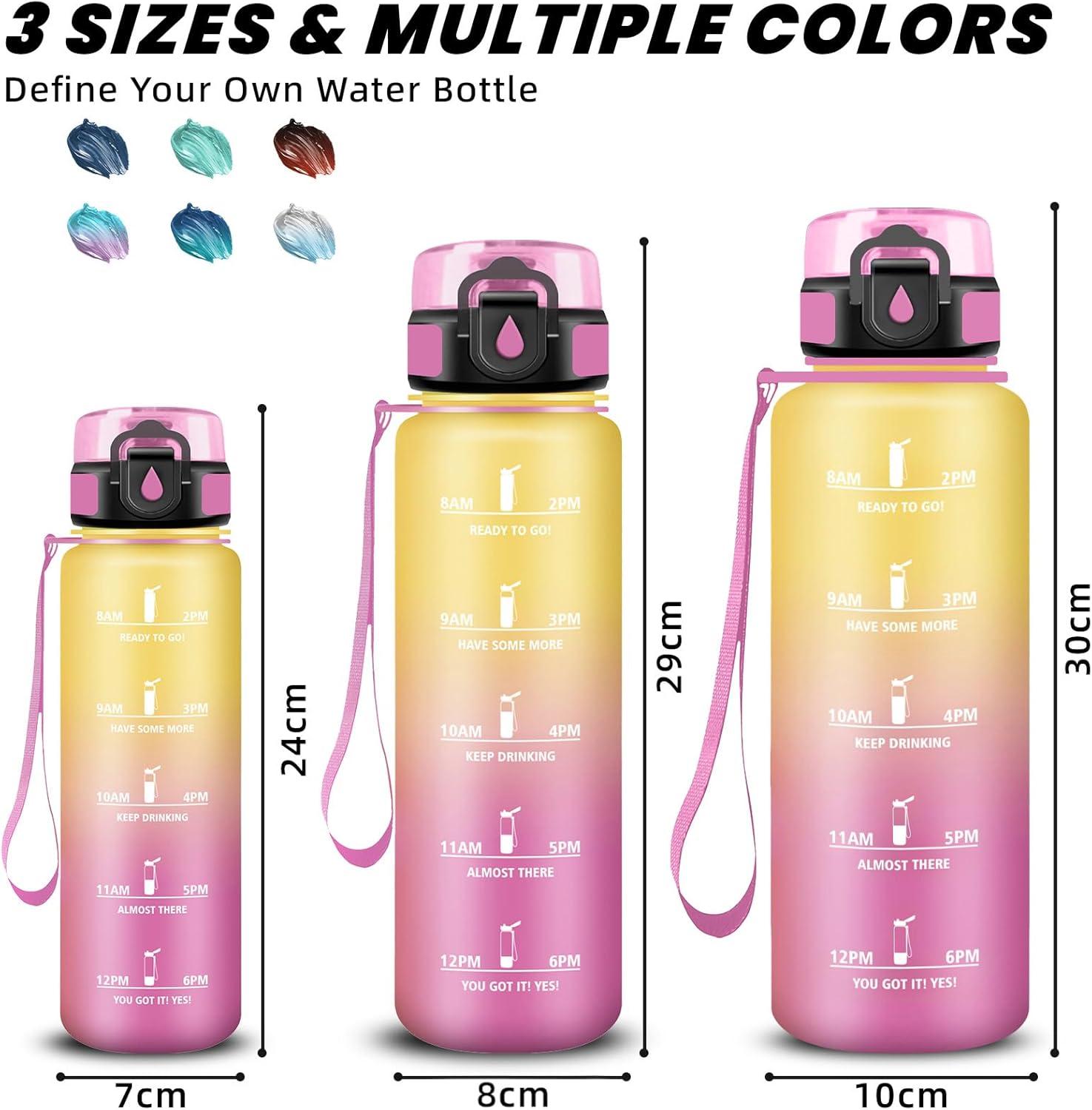 imageGrsta Gourde Gourde 500ml Bouteille Filtrante AntiFuite Facile Transporter Bouteille deau pour Motivation Facile Nettoyer pour Bureau Voyage Extrieur Adulte Camping Voyage SportJaunerose