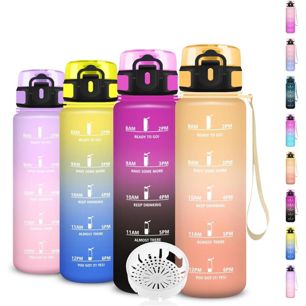 imageGourde Gourde 500ml Bouteille Filtrante AntiFuite Facile Transporter Bouteille deau pour Motivation Facile Nettoyer pour Bureau Voyage Extrieur Adulte Camping Voyage Sport RunningAmbreorange