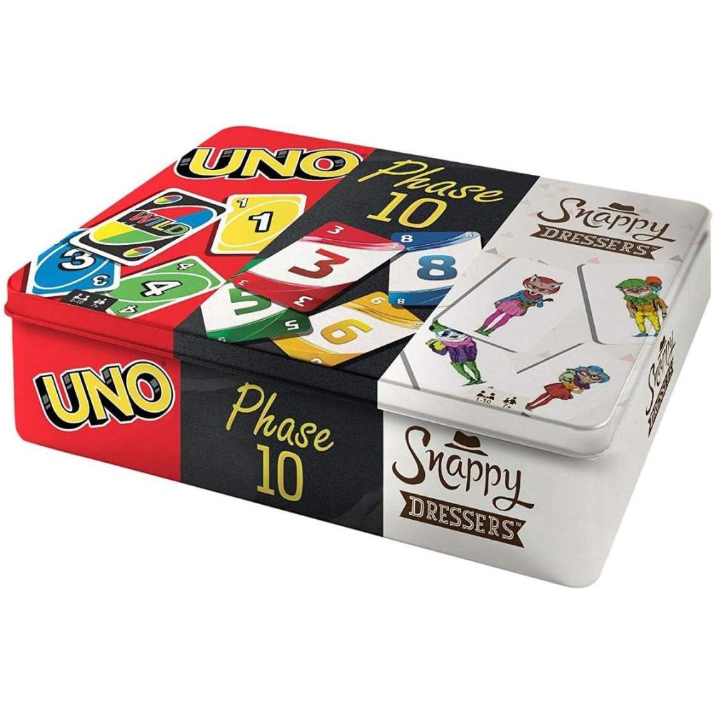 imageUNO Sport Jeu de 108 Cartes en Plastiques impermables avec Un Mousqueton pour Transport Facile Jeu de Socit Jeu de Bain 2 10 Joueurs Individuellement ou par quipes Ds 7 Ans P1703Coffret Collector 3 jeux