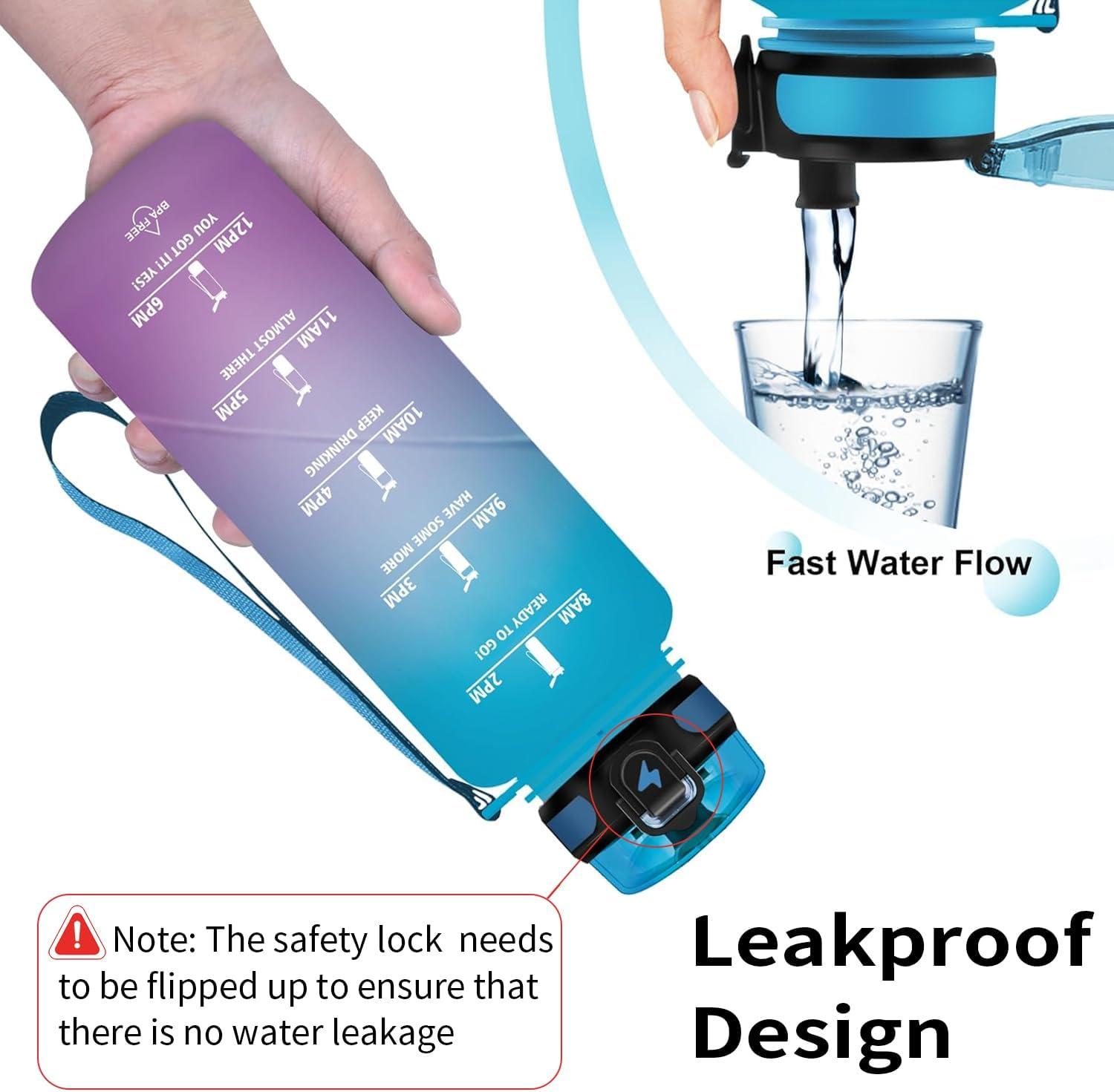 imageGrsta Gourde 15L Gourde Sport sans BPA Bouteille deau Gourde Gradue pour 1 Journee Filtre et Marqueur de Temps Gourde Motivation pour la randonne lcole Noir rougeBleu Violet