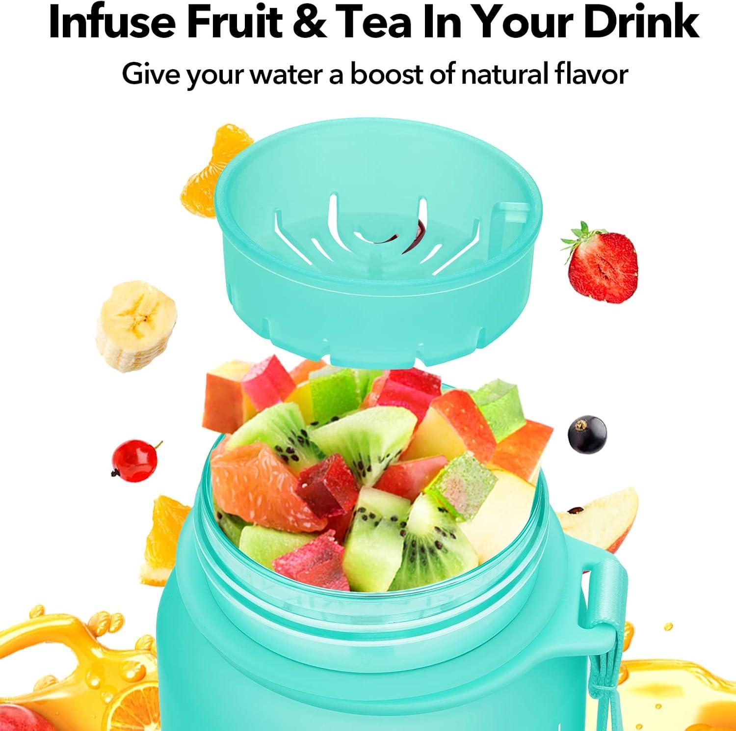 imageHydroPal Gourde Sport 1 Litre Bouteille deau de motivation avec Marqueur de Temps Gourde Filtrante ampamp Bouteille pour Adulte sans BPA pour Sport Gym Bureau Yoga Vert ple et rose pleVert Ple et Rose Ple
