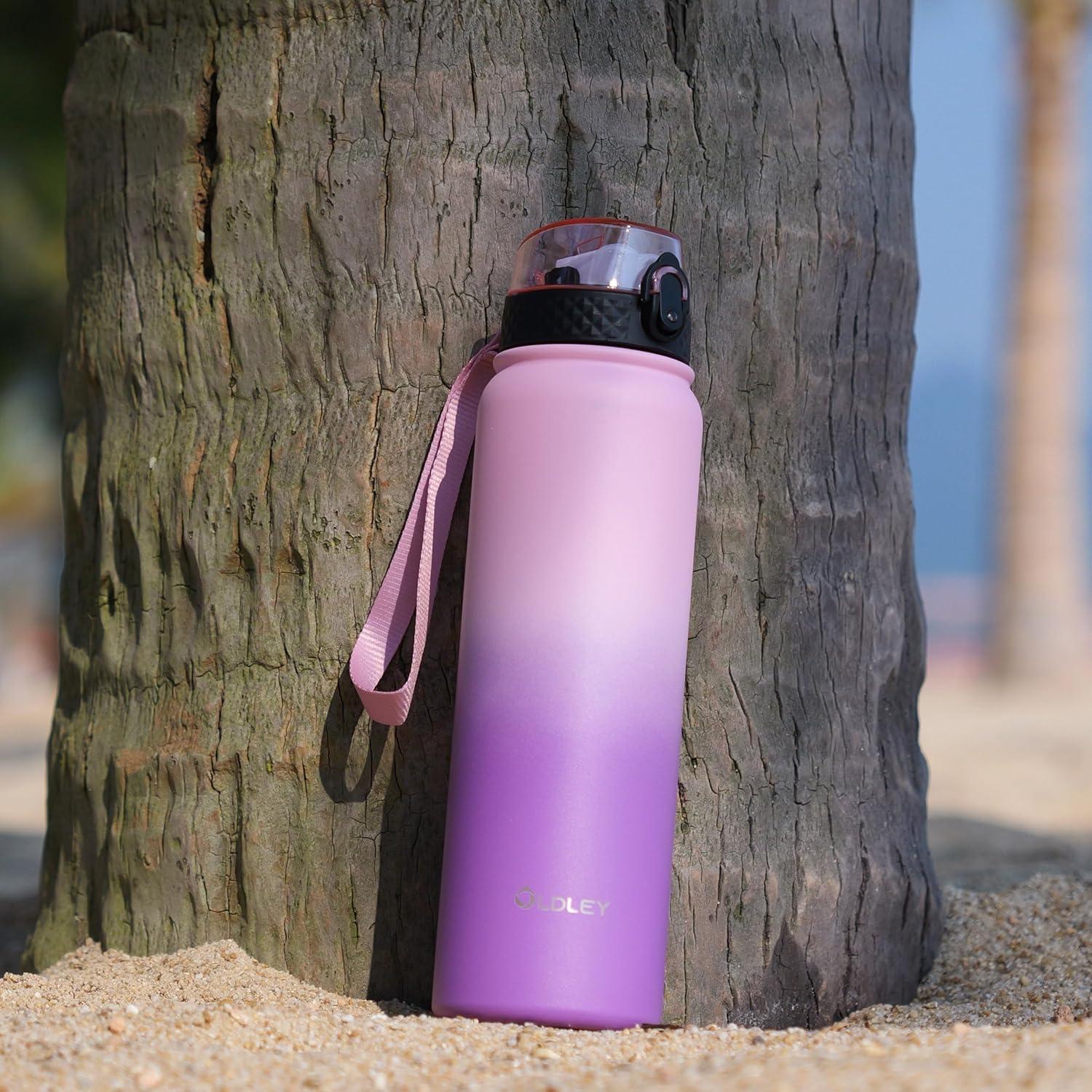 imageOLDLEY Bouteille deau en Acier Inoxydable avec Paille 1L Isotherme Sous Vide Grande gourde en Mtal tanche Garder les Boissons au Chaud et au Froid pour Vlo Camping Sports Gym Adulte Femme HommeRose Violet