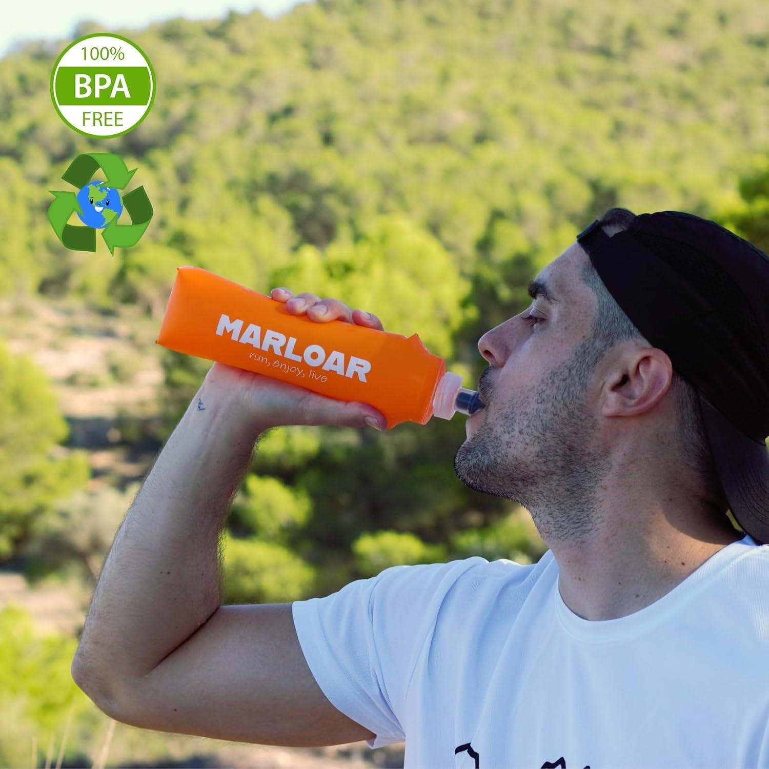 image:imageFlasque Running Pack de 2 Gourdes Souples Pliables Idal pour Course Pied Trail et Randonne sans BPAOrange