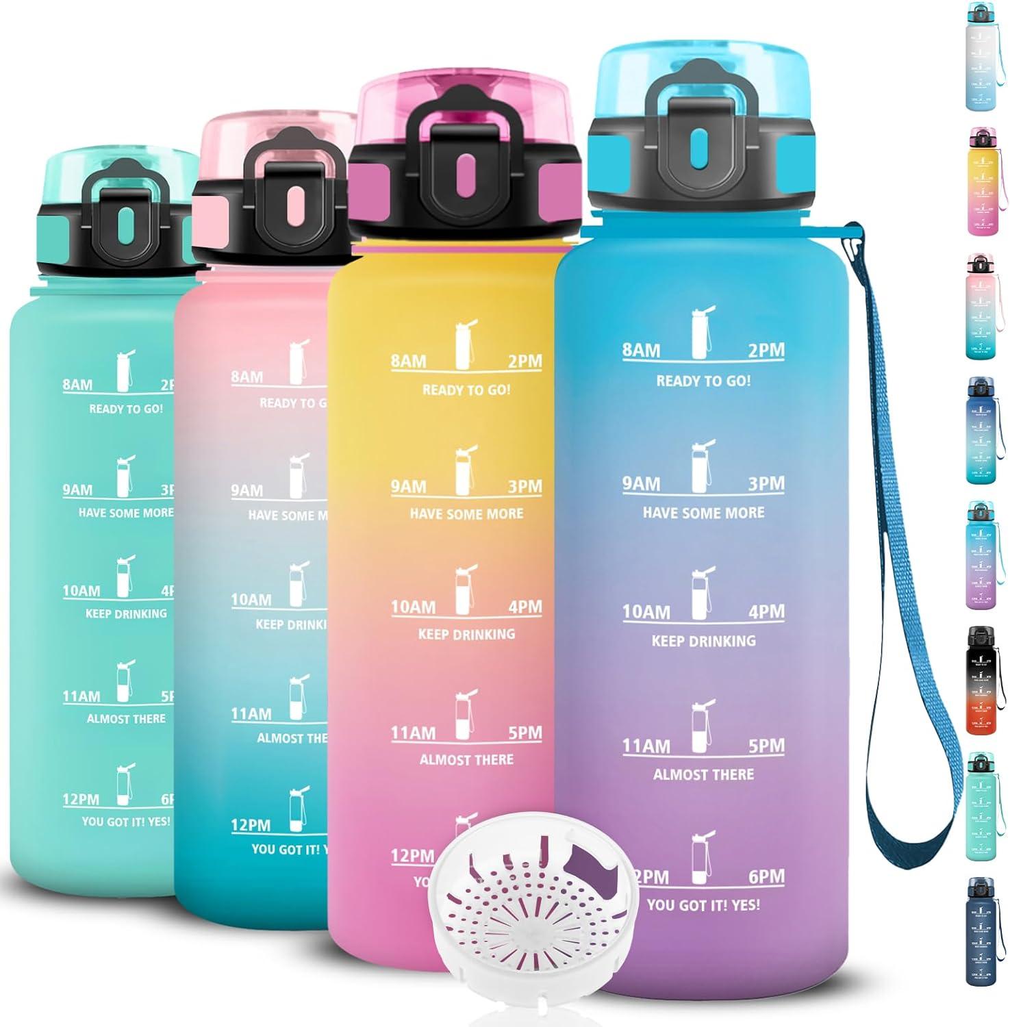 image:imageGourde 15l Sport AntiFuite Gourde Motivation avec Slogan de Motivation Bouteille Gradue pour 1 Journee Facile Nettoyer Bouteille pour Running Extrieur SportBleuviolet