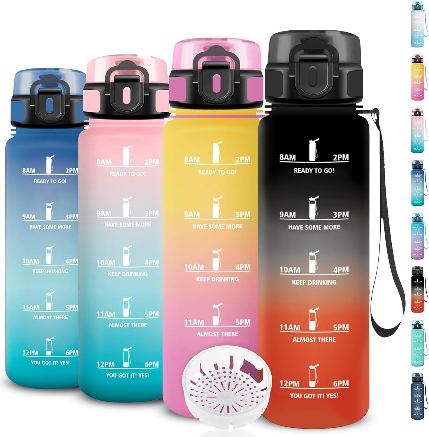 image:imageGourde 15l Sport AntiFuite Gourde Motivation avec Slogan de Motivation Bouteille Gradue pour 1 Journee Facile Nettoyer Bouteille pour Running Extrieur SportNoirrouge
