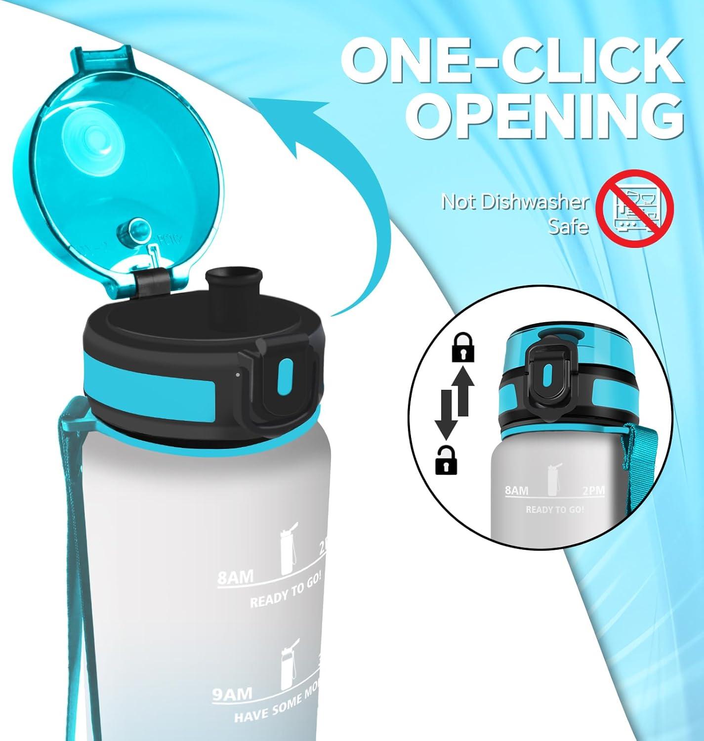 image:imageGourde 15l Sport AntiFuite Gourde Motivation avec Slogan de Motivation Bouteille Gradue pour 1 Journee Facile Nettoyer Bouteille pour Running Extrieur SportCiel de Givre
