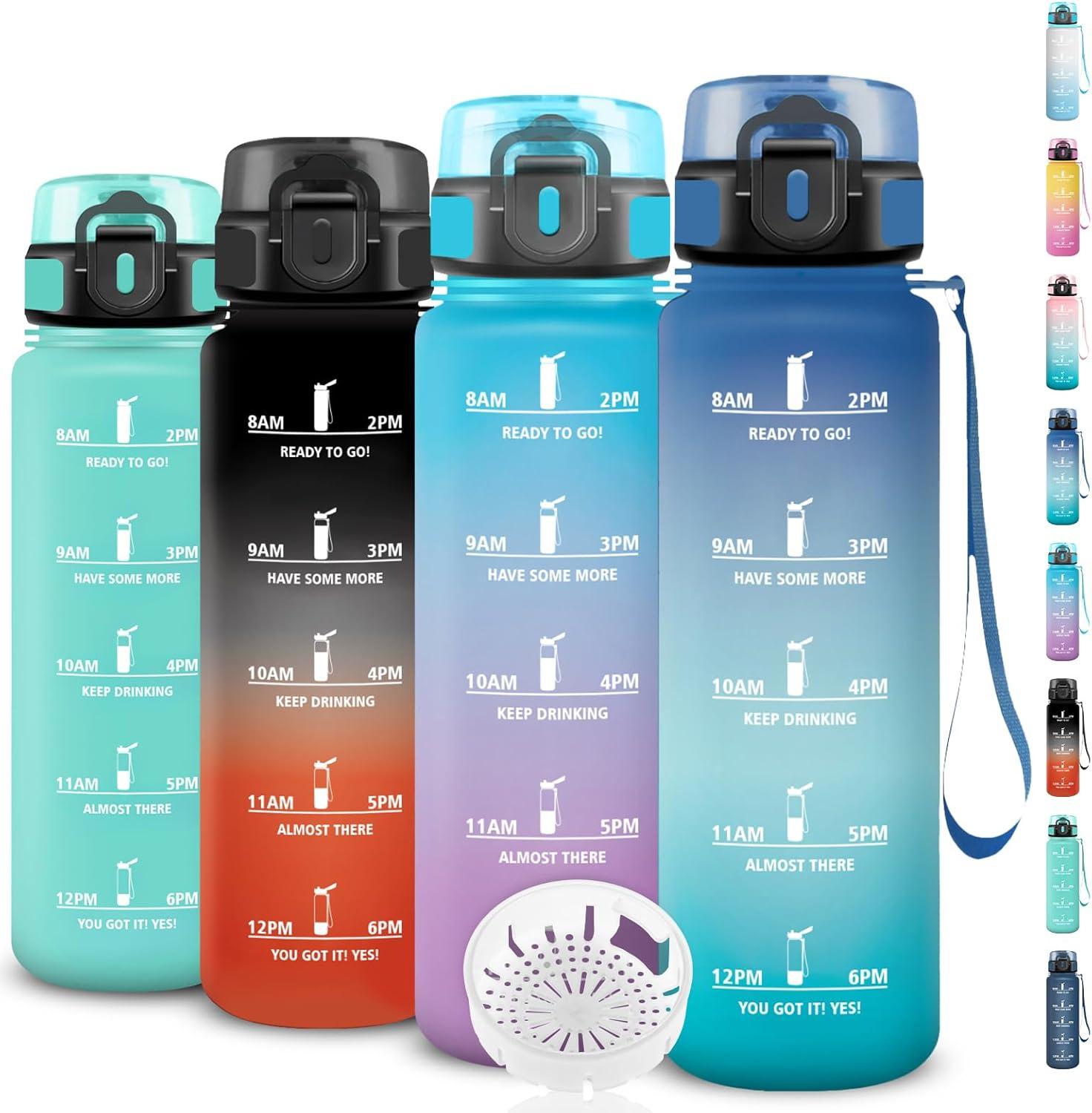 image:imageGourde 15l Sport AntiFuite Gourde Motivation avec Slogan de Motivation Bouteille Gradue pour 1 Journee Facile Nettoyer Bouteille pour Running Extrieur SportBleuvert