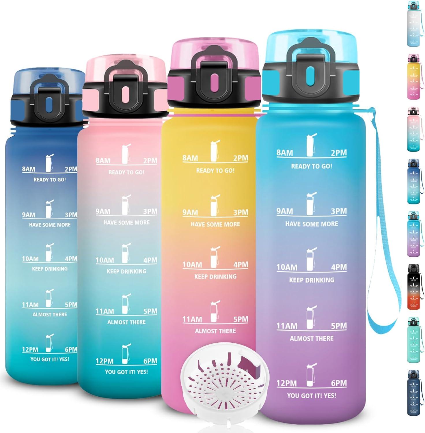 image:imageGourde 15l Sport AntiFuite Gourde Motivation avec Slogan de Motivation Bouteille Gradue pour 1 Journee Facile Nettoyer Bouteille pour Running Extrieur SportBleuviolet