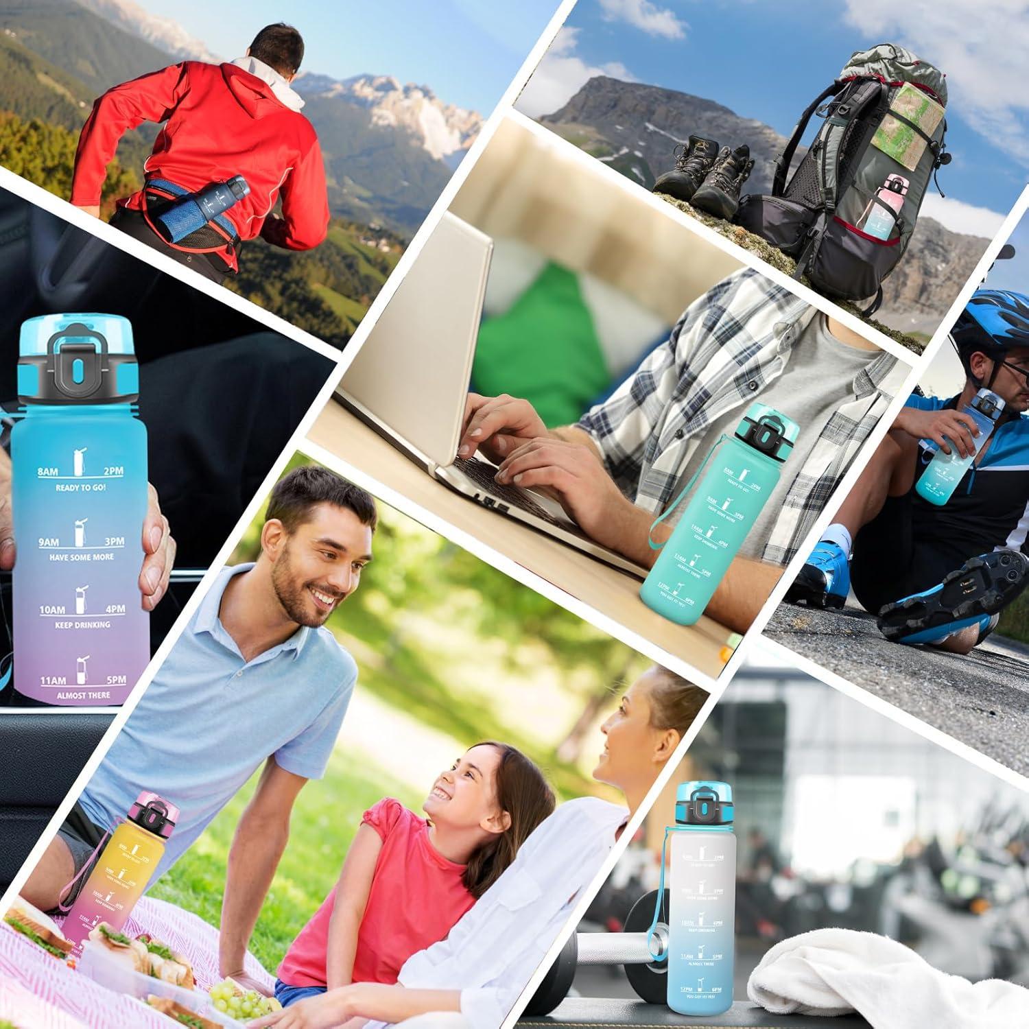 image:imageGourde 15l Sport AntiFuite Gourde Motivation avec Slogan de Motivation Bouteille Gradue pour 1 Journee Facile Nettoyer Bouteille pour Running Extrieur SportJaunerose