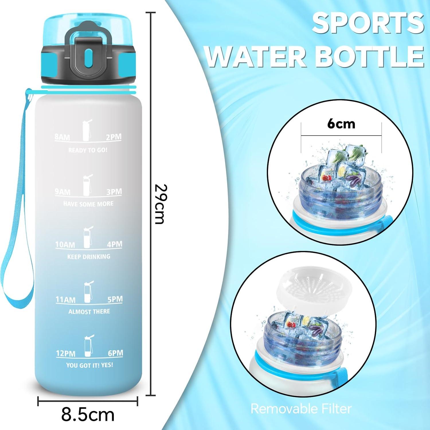 image:imageGourde 15l Sport AntiFuite Gourde Motivation avec Slogan de Motivation Bouteille Gradue pour 1 Journee Facile Nettoyer Bouteille pour Running Extrieur SportCiel de Givre