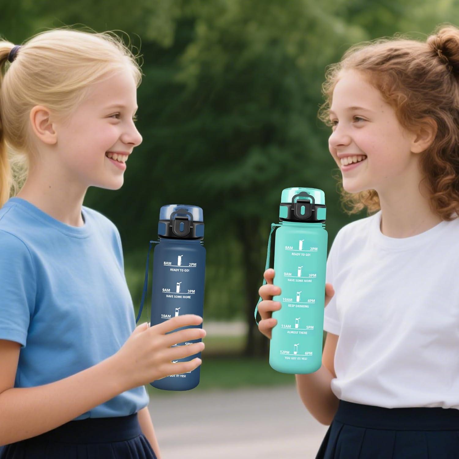 image:imageGourde 15l Sport AntiFuite Gourde Motivation avec Slogan de Motivation Bouteille Gradue pour 1 Journee Facile Nettoyer Bouteille pour Running Extrieur SportCyanbleu