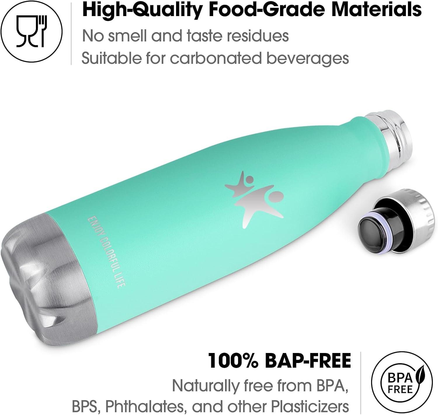 image:imageKollyKolla Gourde Inox Isotherme 350500650750ml Bouteille deau Acier Inoxydable Double Paroi Reutilisable Gourdes Sans BPA Etanche Bidon Anti Fuite pour Enfant ampamp Adulte Sport Gym coleNeuf Bleu Vert