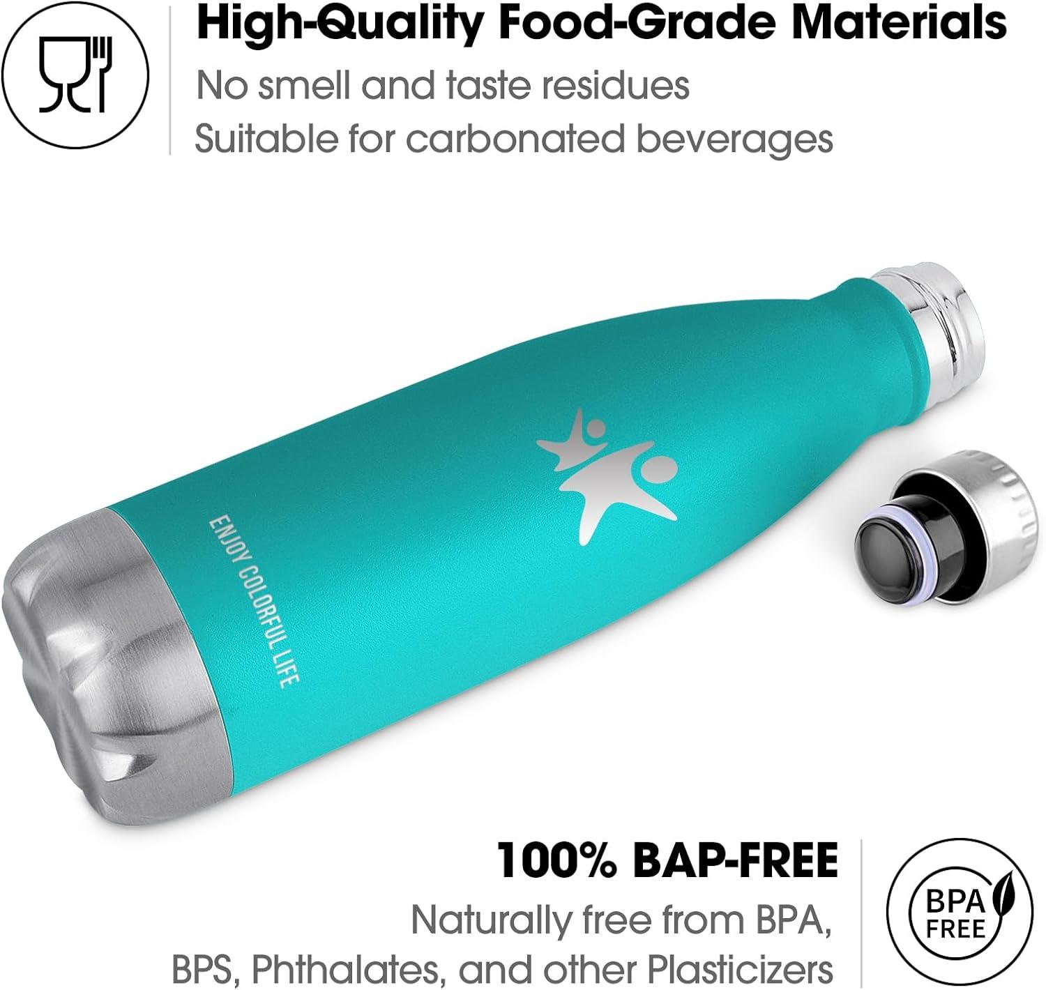 image:imageKollyKolla Gourde Inox Isotherme 350500650750ml Bouteille deau Acier Inoxydable Double Paroi Reutilisable Gourdes Sans BPA Etanche Bidon Anti Fuite pour Enfant ampamp Adulte Sport Gym coleNeuf Vert Fonc