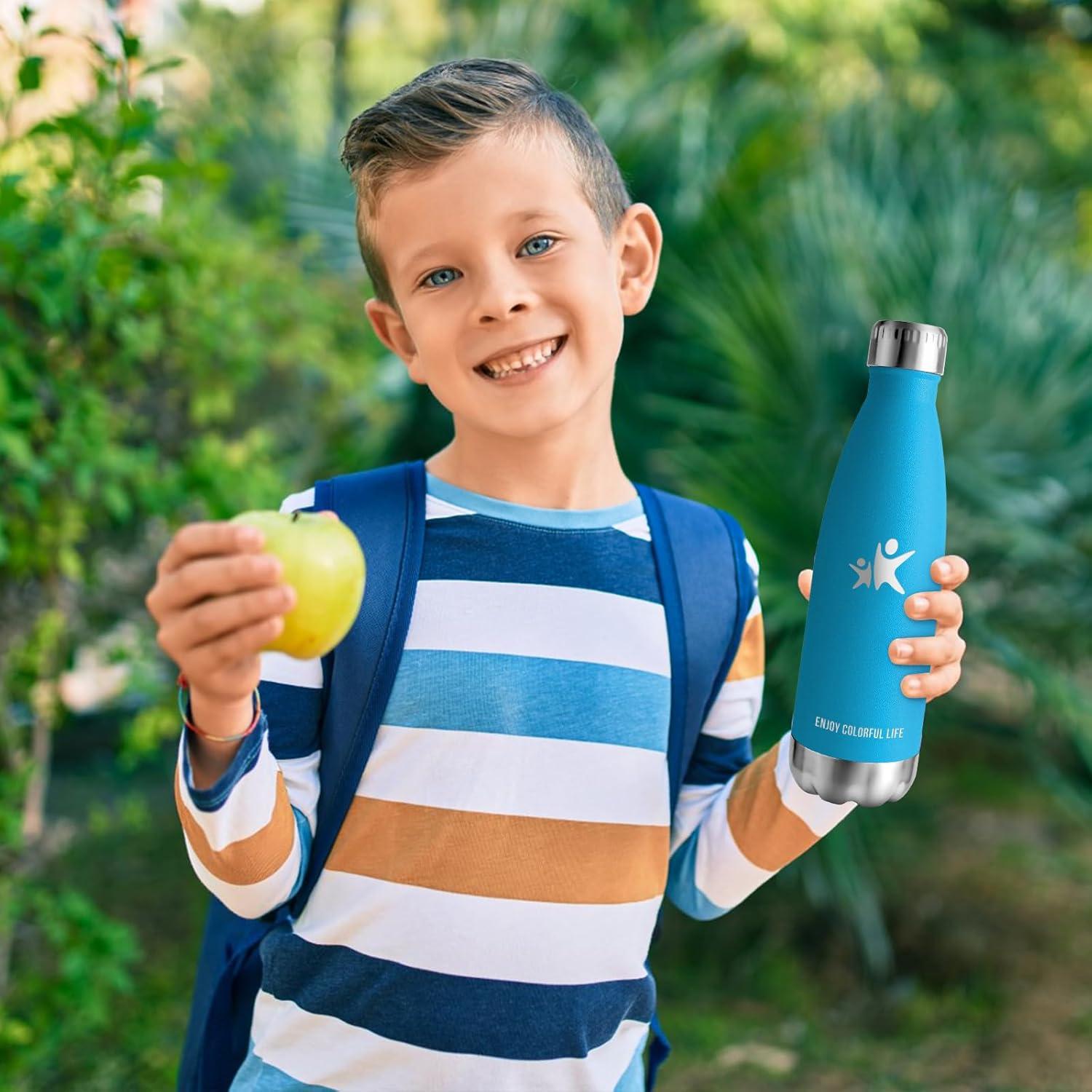 image:imageKollyKolla Gourde Inox Isotherme 350500650750ml Bouteille deau Acier Inoxydable Double Paroi Reutilisable Gourdes Sans BPA Etanche Bidon Anti Fuite pour Enfant ampamp Adulte Sport Gym coleNeuf Bleu Ciel