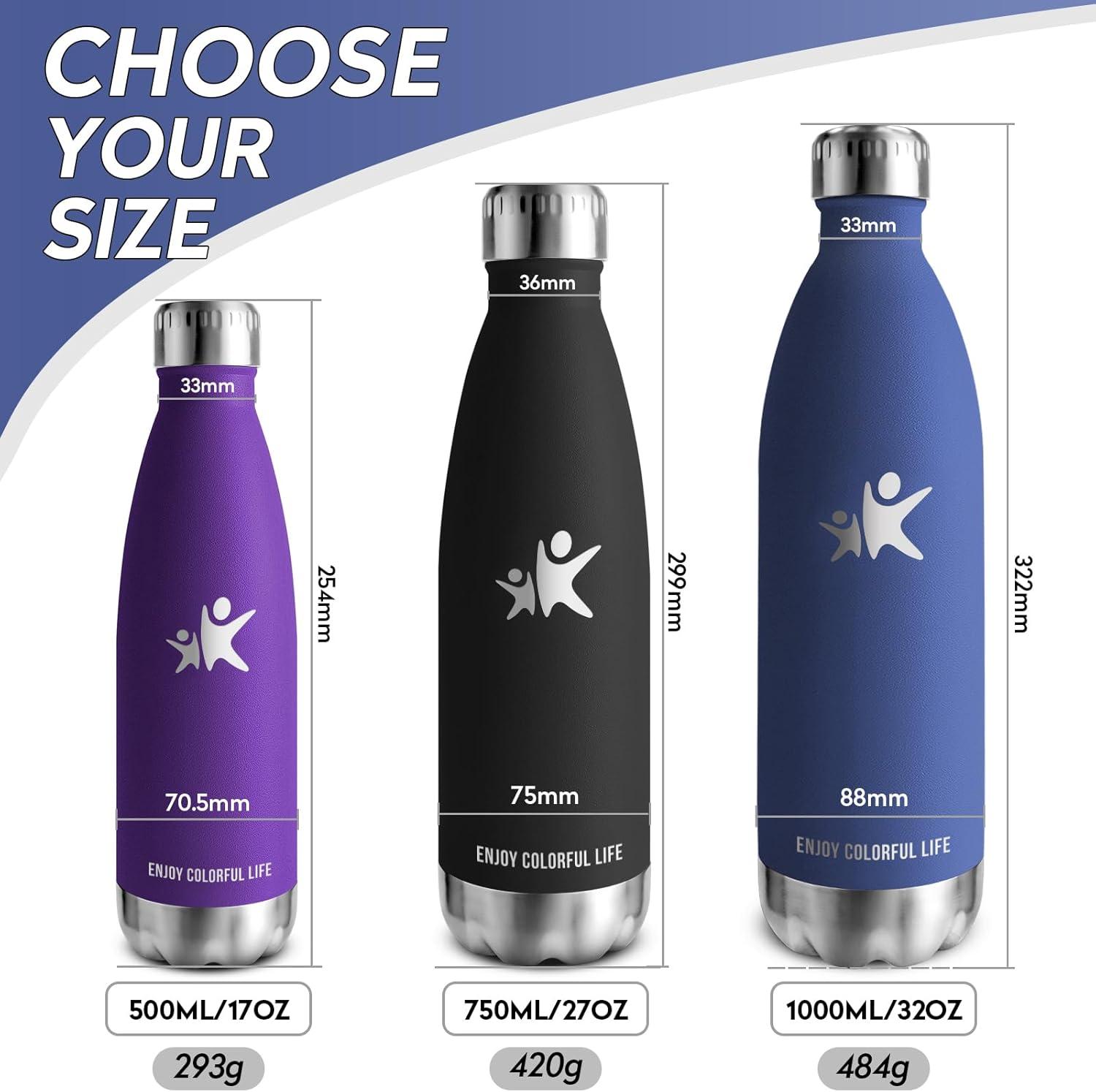 image:imageKollyKolla Gourde Inox Isotherme 350500650750ml Bouteille deau Acier Inoxydable Double Paroi Reutilisable Gourdes Sans BPA Etanche Bidon Anti Fuite pour Enfant ampamp Adulte Sport Gym coleNeuf Bleu Fonc