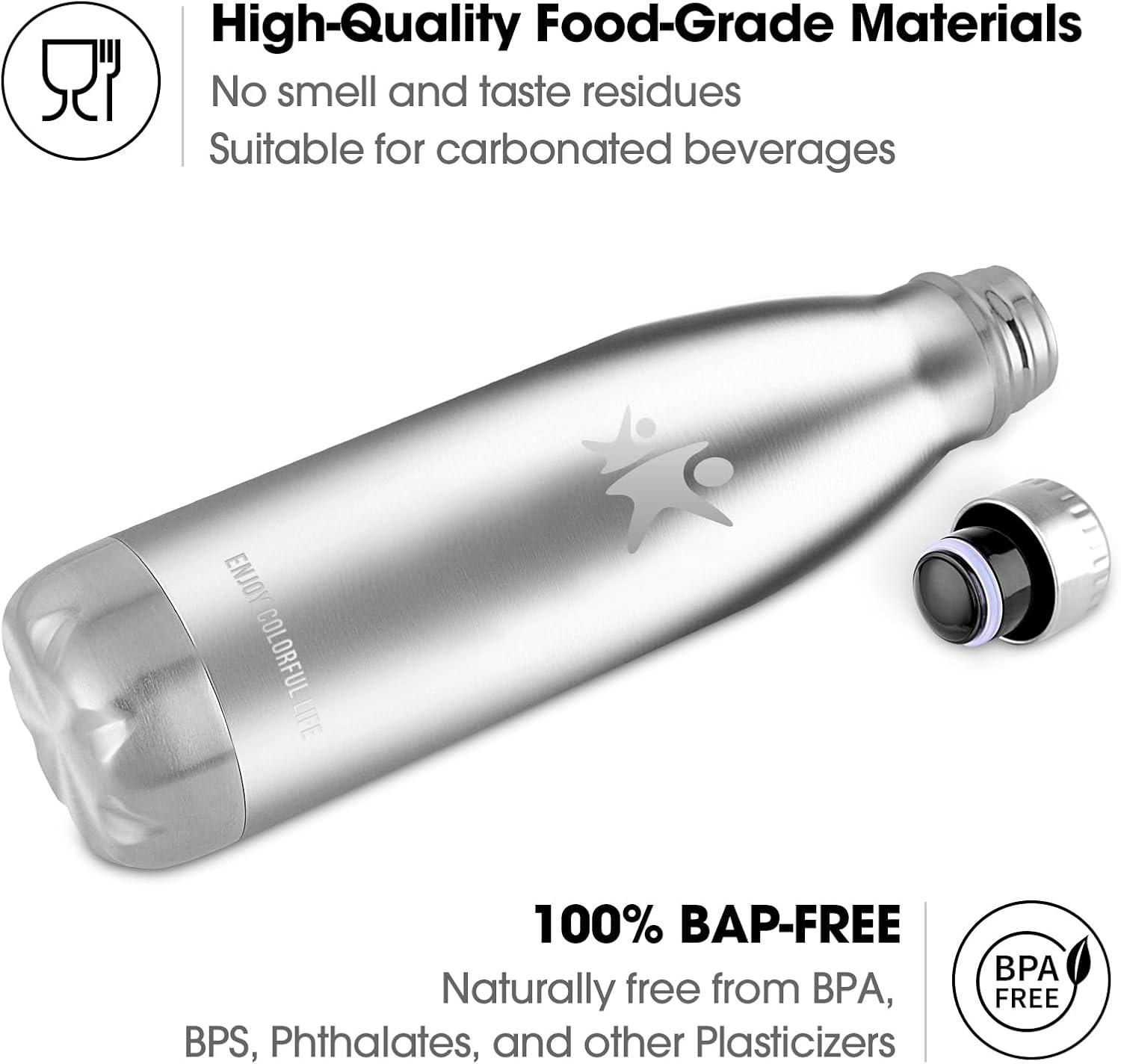 image:imageKollyKolla Gourde Inox Isotherme 350500650750ml Bouteille deau Acier Inoxydable Double Paroi Reutilisable Gourdes Sans BPA Etanche Bidon Anti Fuite pour Enfant ampamp Adulte Sport Gym coleNeuf Acier Inoxydable