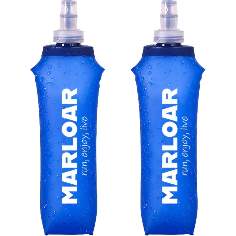 image:imageFlasque Running Pack de 2 Gourdes Souples Pliables Idal pour Course Pied Trail et Randonne sans BPABleu