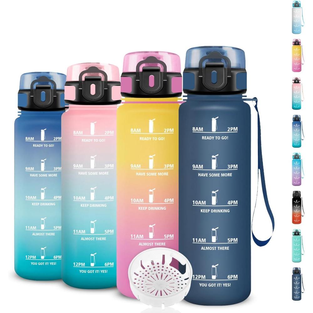 image:imageGourde 15l Sport AntiFuite Gourde Motivation avec Slogan de Motivation Bouteille Gradue pour 1 Journee Facile Nettoyer Bouteille pour Running Extrieur SportBleu Marine