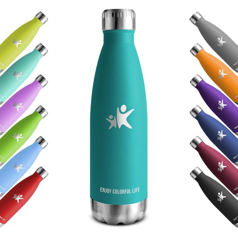 image:imageKollyKolla Gourde Inox Isotherme 350500650750ml Bouteille deau Acier Inoxydable Double Paroi Reutilisable Gourdes Sans BPA Etanche Bidon Anti Fuite pour Enfant ampamp Adulte Sport Gym coleNeuf Vert Fonc