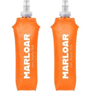 Flasque Running – Pack de 2 Gourdes Souples Pliables – Idéal pour Course à Pied, Trail et Randonnée – sans BPA(Orange)