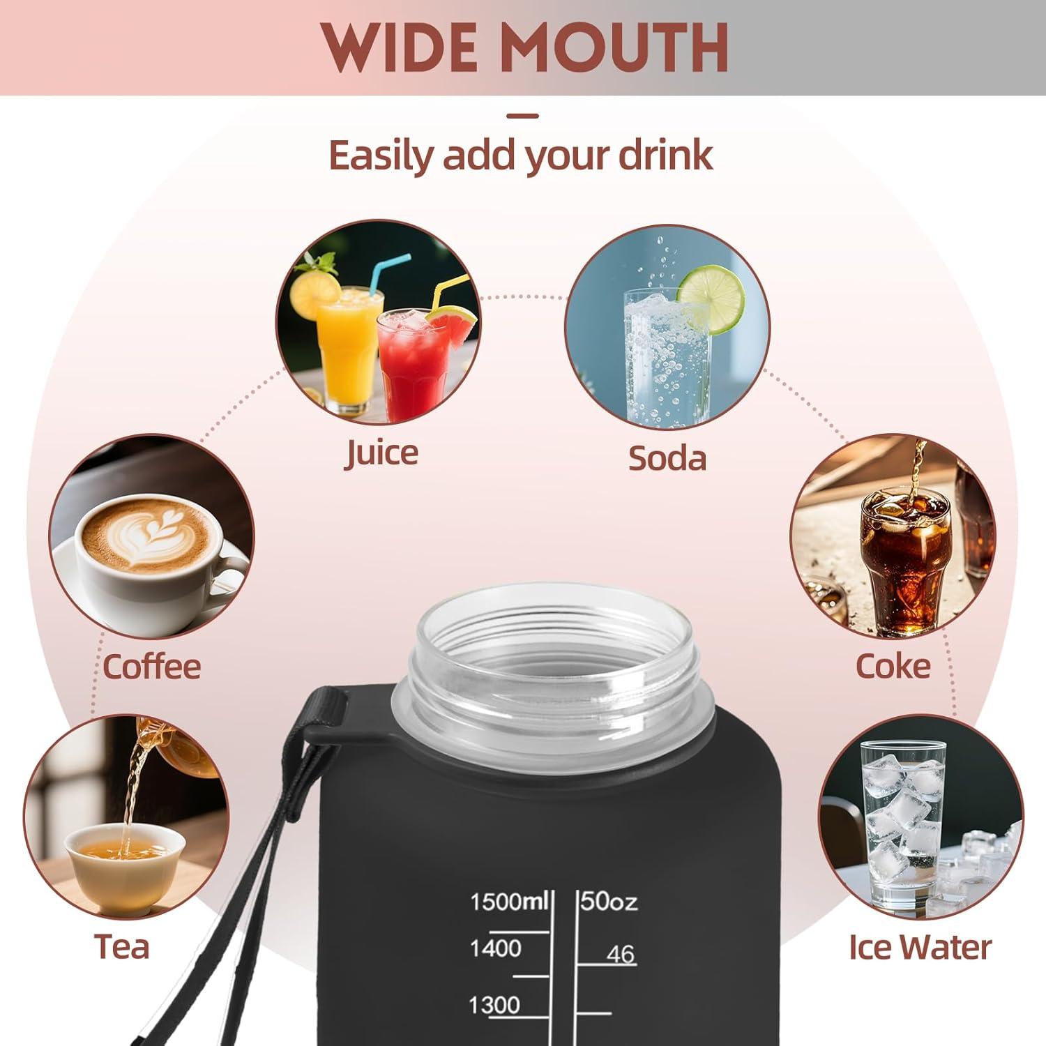 image:imageGourde 15l AntiFuit Gourde Sport avec Marqueur de Temps Bouteille deau Rutilisable Bouteille Sans BPA pour Randonne Fitness Sport Yoga NoirRougeNoirrouge