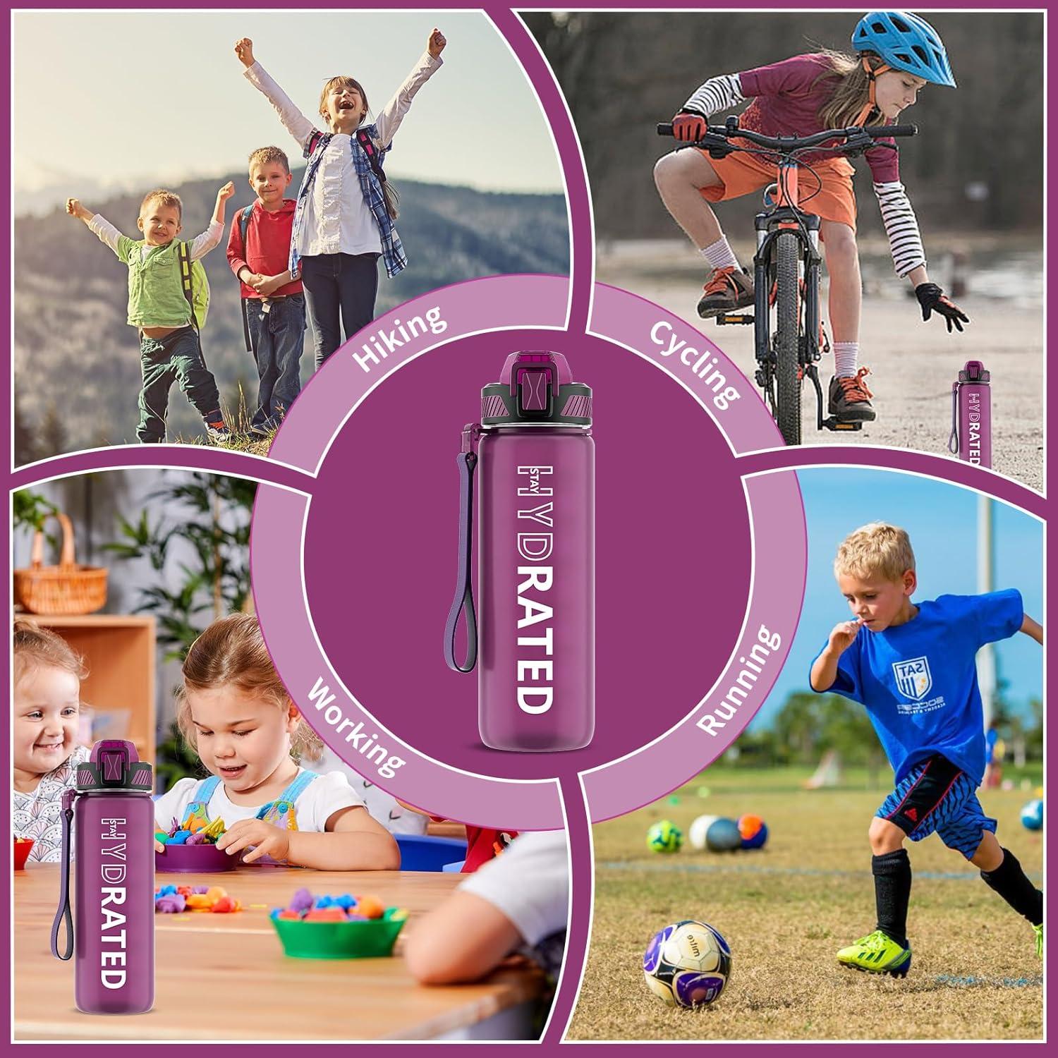 image:imageGourde 1L Gourde Sport avec Paille et Gradue 1 Litre tanche Bouteille dEau avec Brosse Gourdes Motivation sans BPA pour Fitness Bureau lcole YogaRouge Ros